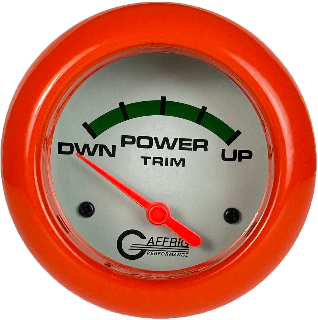 GAFFRIG PART #11004 2 5/8 INCH ELECTRIC TRIM METER GAUGE MERCURY PLATINUM ORANGE