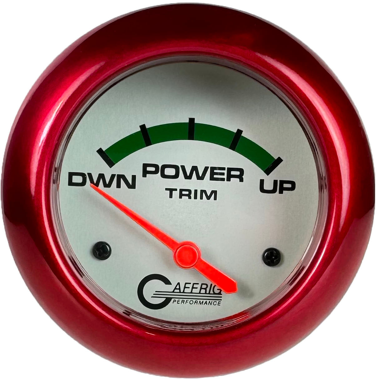 GAFFRIG PART #11004 2 5/8 INCH ELECTRIC TRIM METER GAUGE MERCURY PLATINUM RED