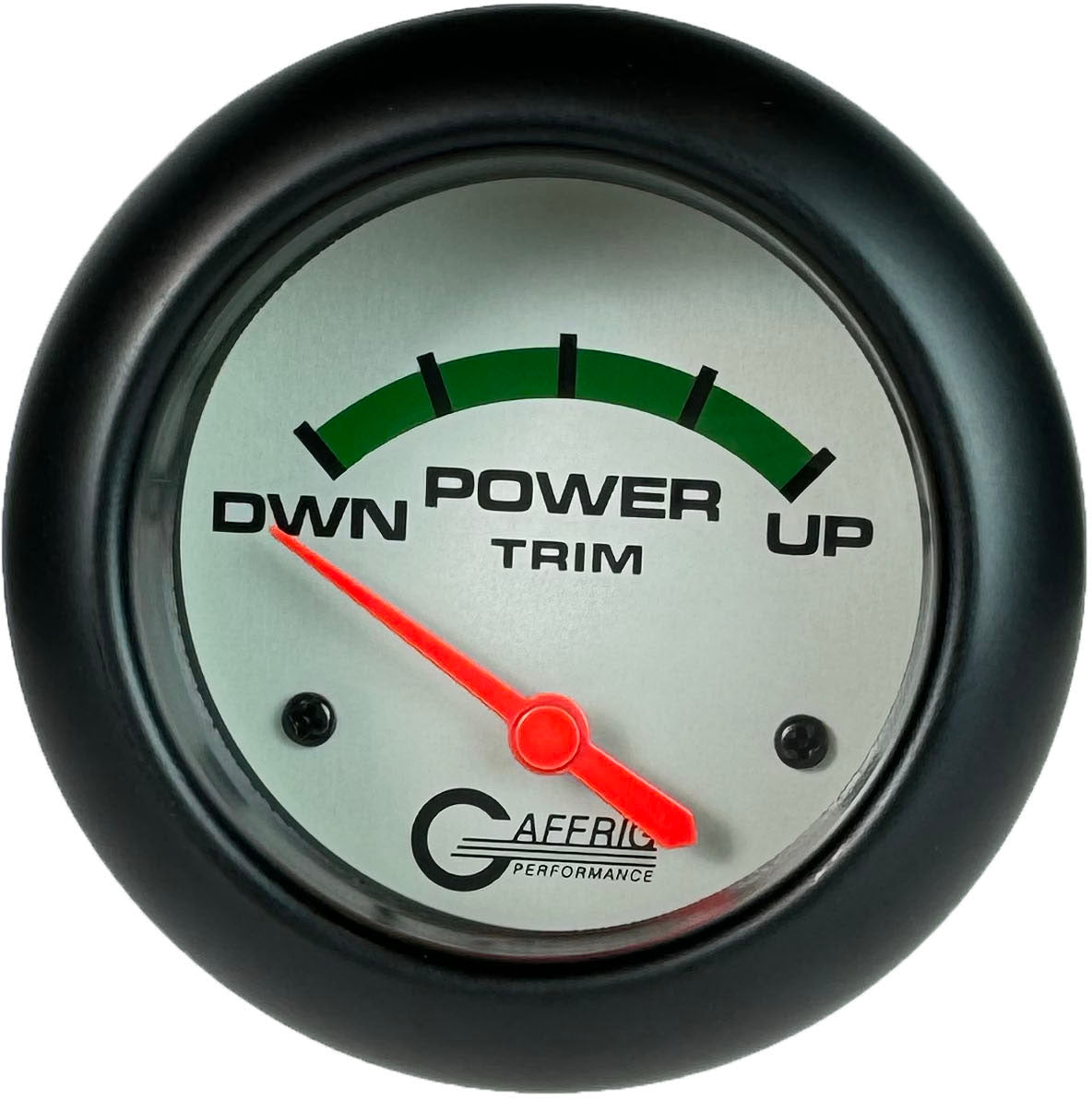 GAFFRIG PART #11004 2 5/8 INCH ELECTRIC TRIM METER GAUGE MERCURY PLATINUM BLACK