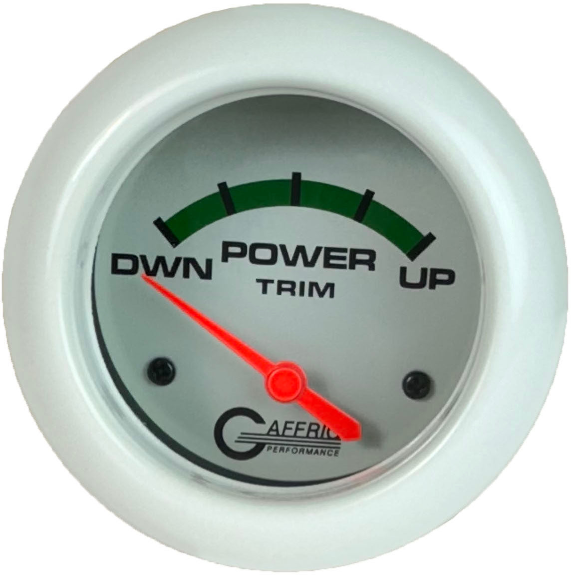 GAFFRIG PART #11004 2 5/8 INCH ELECTRIC TRIM METER GAUGE MERCURY PLATINUM WHITE