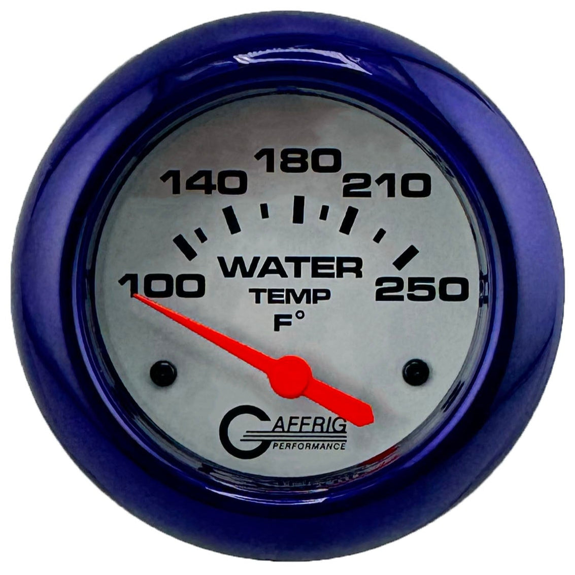 GAFFRIG PART #11006 2 5/8 INCH ELECTRIC WATER TEMPERATURE MARINE BOAT GAUGE 100-250 F - W/SENDER & BUSHING KIT PLATINUM