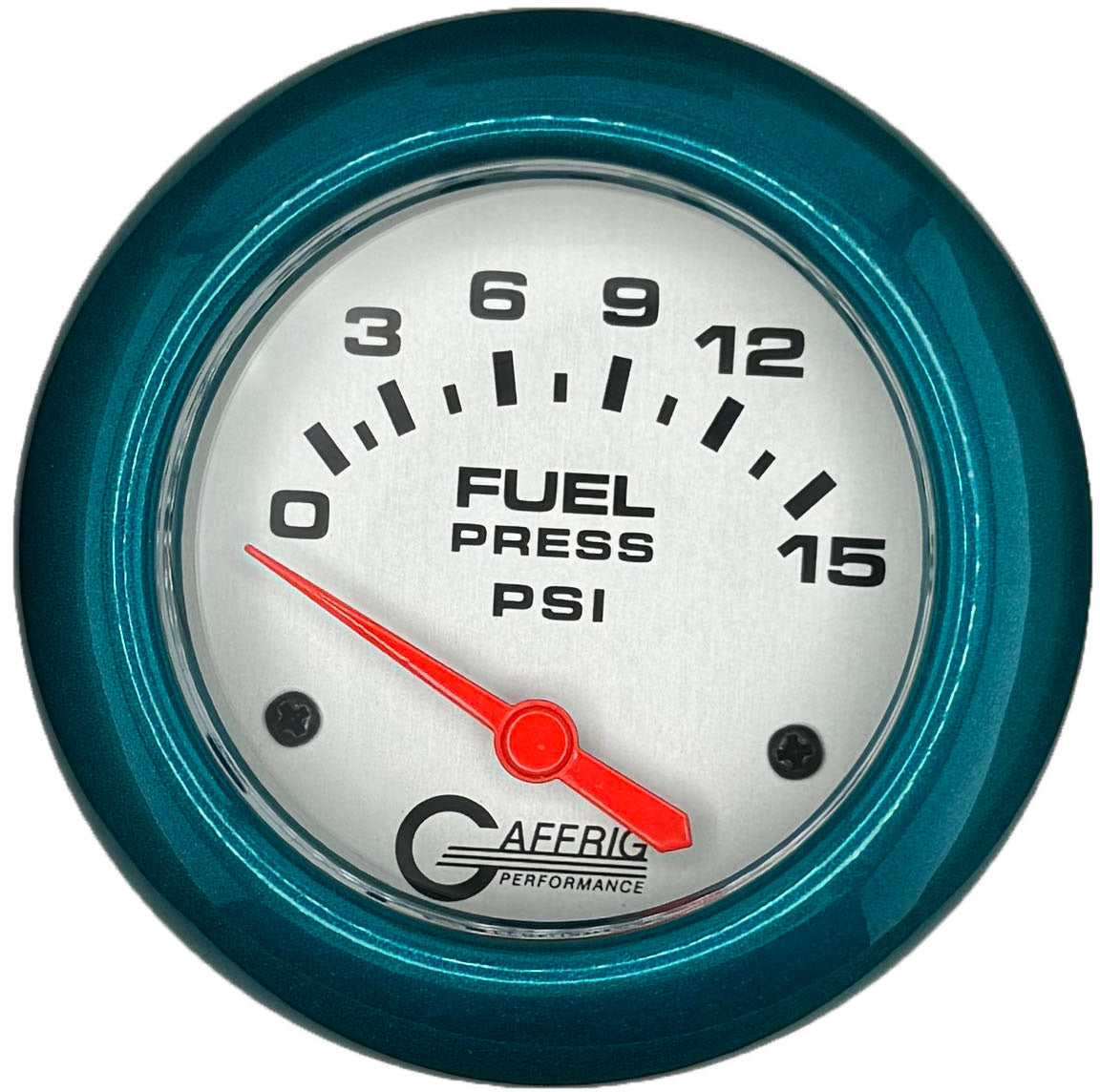 GAFFRIG PART #11007 2 5/8 INCH ELECTRIC FUEL PRESSURE GAUGE 0-15 PSI - INCLUDES SENDER PLATINUM TEAL