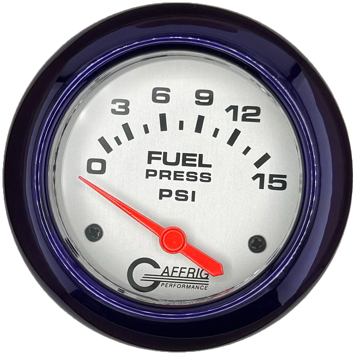GAFFRIG PART #11007 2 5/8 INCH ELECTRIC FUEL PRESSURE GAUGE 0-15 PSI - INCLUDES SENDER PLATINUM PURPLE