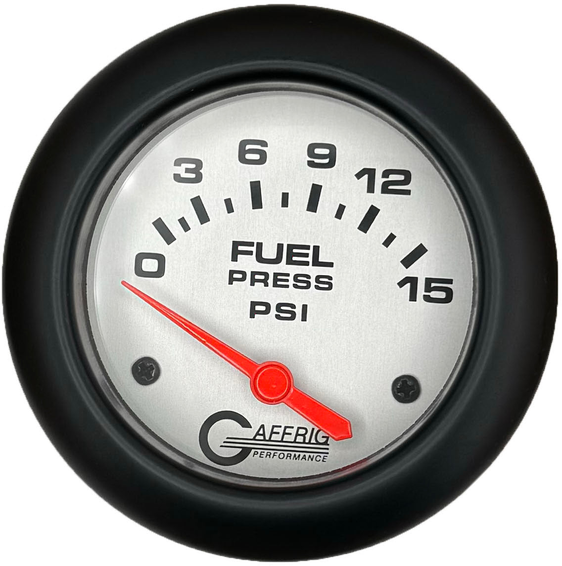 GAFFRIG PART #11007 2 5/8 INCH ELECTRIC FUEL PRESSURE GAUGE 0-15 PSI - INCLUDES SENDER PLATINUM BLACK