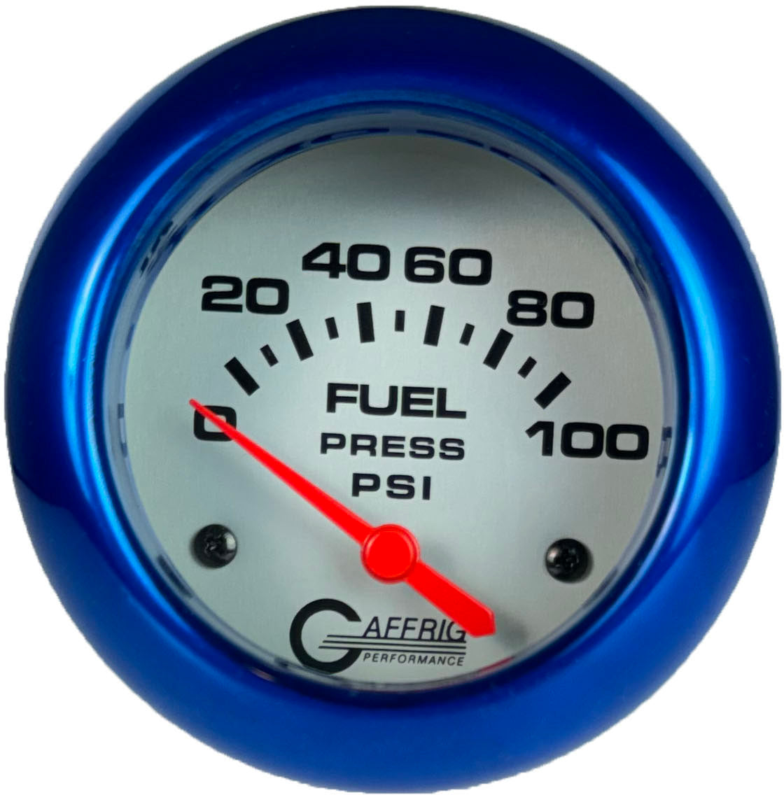 GAFFRIG PART #11008 2 5/8 INCH ELECTRIC FUEL PRESSURE GAUGE 0-100 PSI - INCLUDES SENDER PLATINUM BLUE