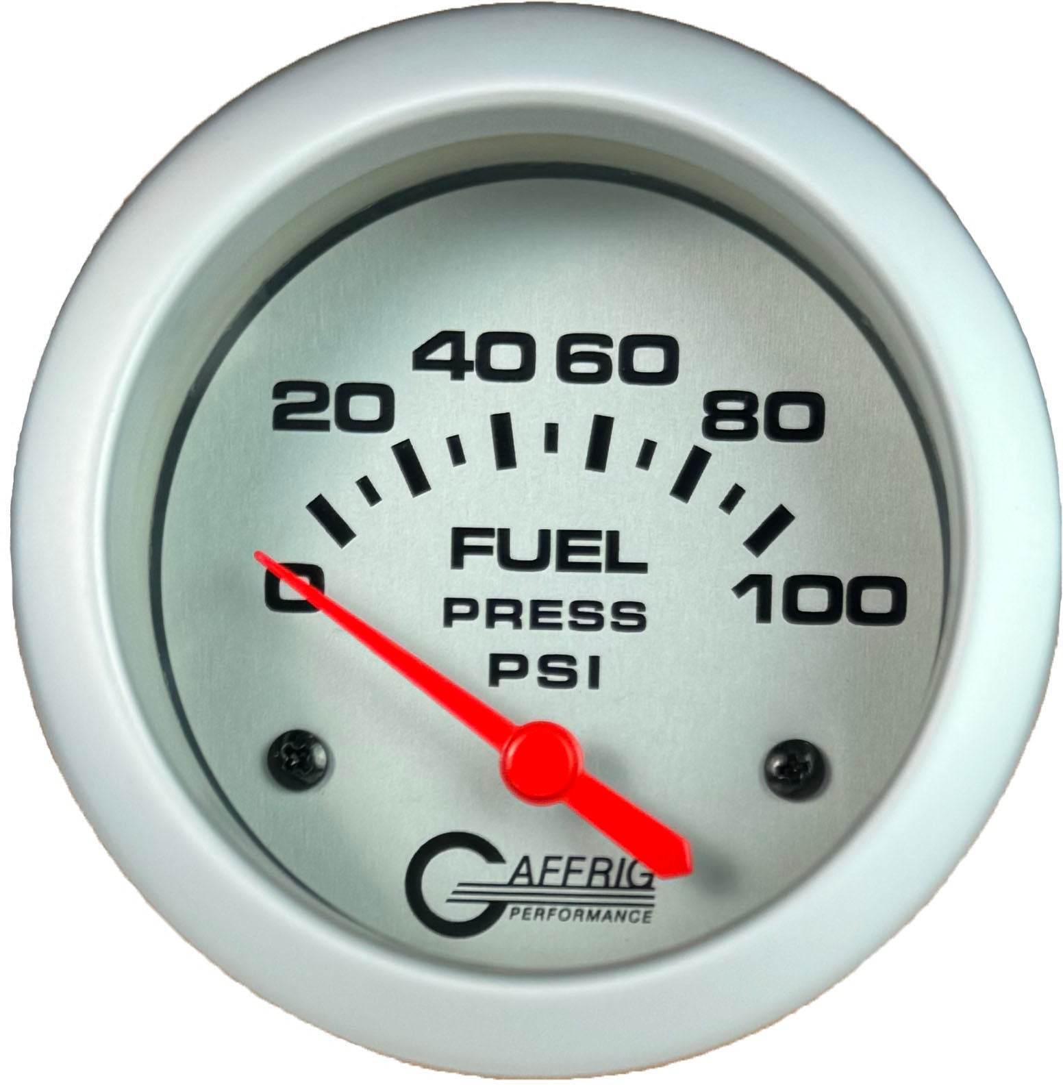 GAFFRIG PART #11008 2 5/8 INCH ELECTRIC FUEL PRESSURE GAUGE 0-100 PSI - INCLUDES SENDER PLATINUM NO FAT RIM (STANDARD)