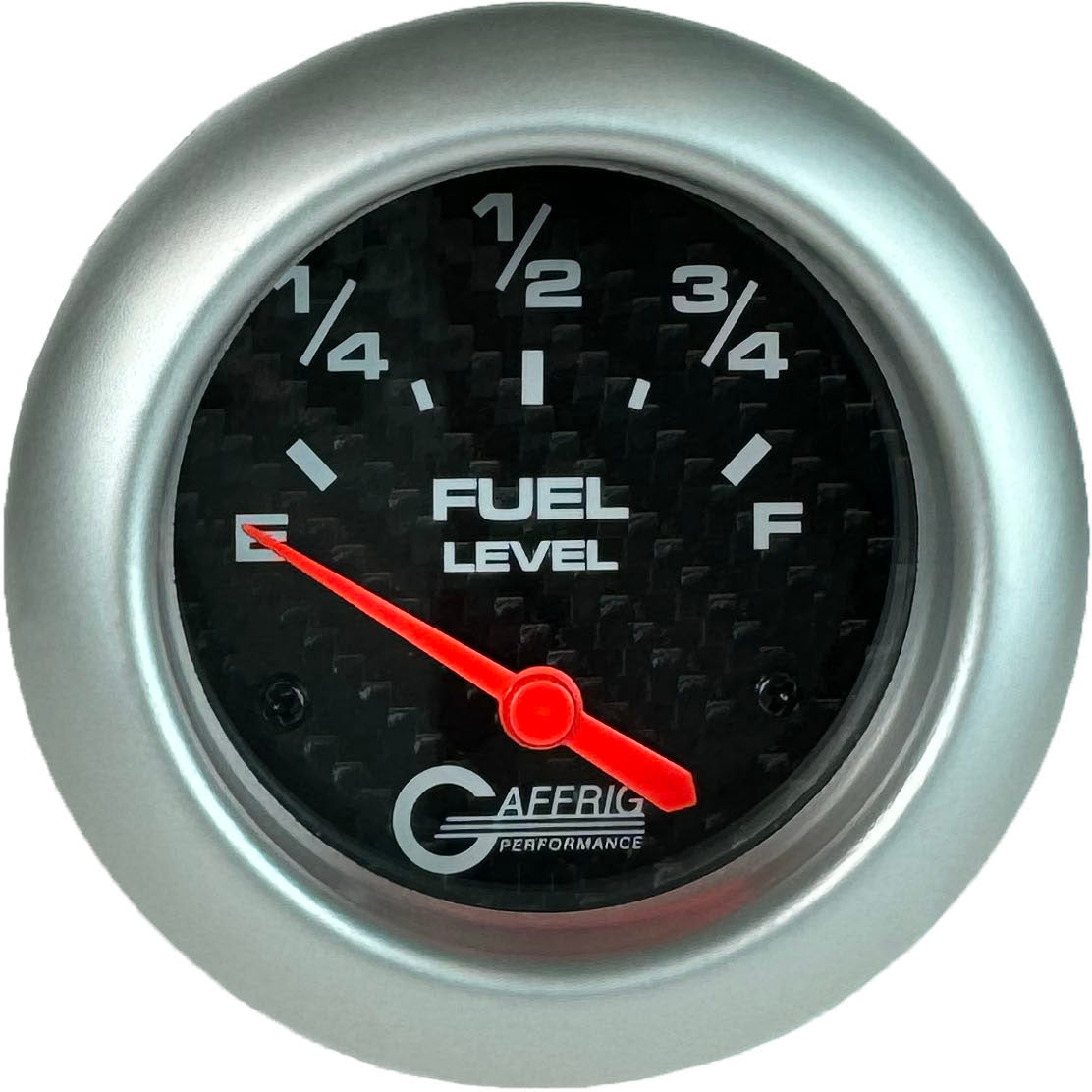 GAFFRIG PART #12000 2 5/8 INCH ELECTRIC FUEL LEVEL GAUGE 240-33 OHMS CARBON FIBER PLATINUM