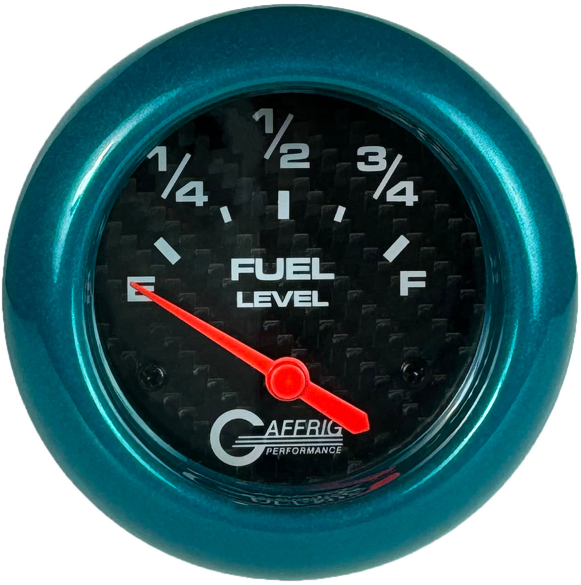 GAFFRIG PART #12000 2 5/8 INCH ELECTRIC FUEL LEVEL GAUGE 240-33 OHMS CARBON FIBER TEAL