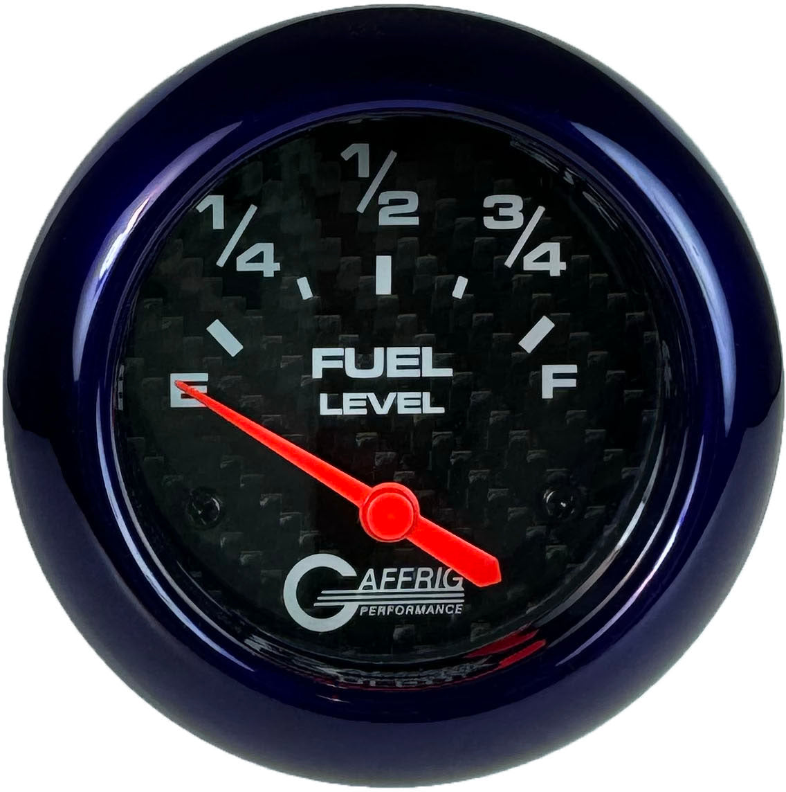 GAFFRIG PART #12000 2 5/8 INCH ELECTRIC FUEL LEVEL GAUGE 240-33 OHMS CARBON FIBER PURPLE