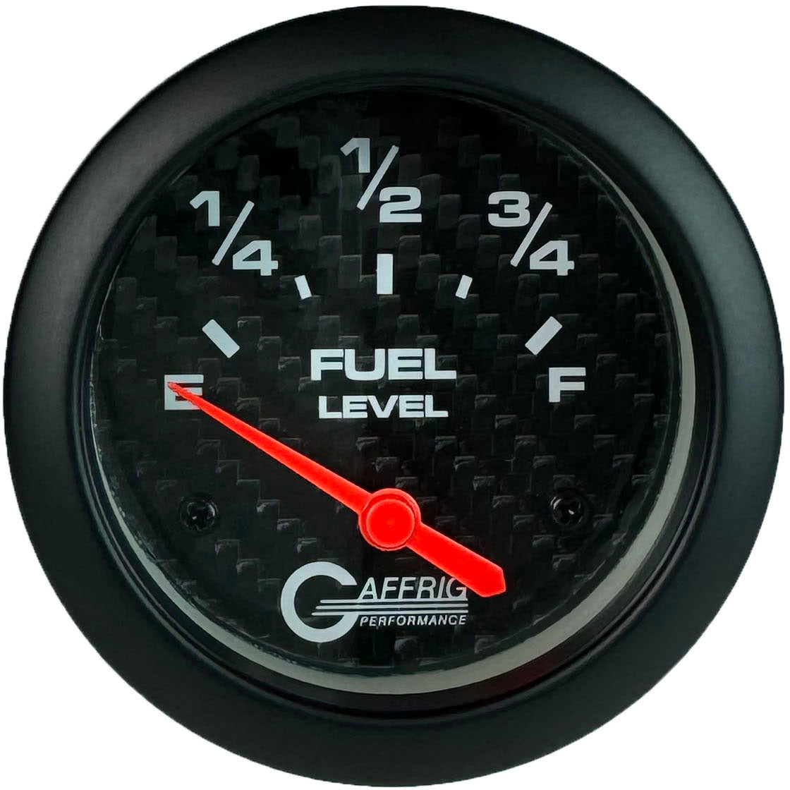 GAFFRIG PART #12000 2 5/8 INCH ELECTRIC FUEL LEVEL GAUGE 240-33 OHMS CARBON FIBER NO FAT RIM (STANDARD)