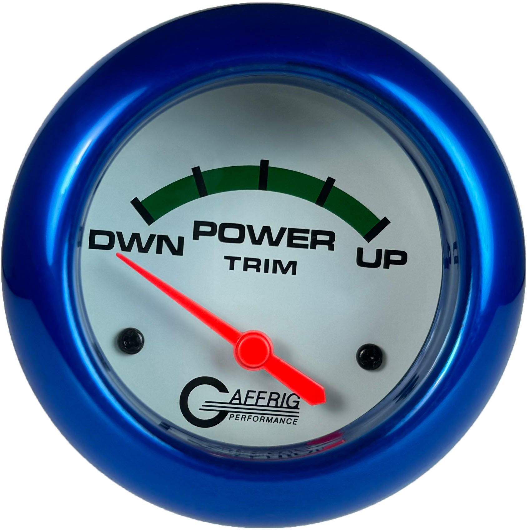 GAFFRIG PART #13004 2 5/8 INCH ELECTRIC TRIM METER GAUGE MERCURY WHITE BLUE