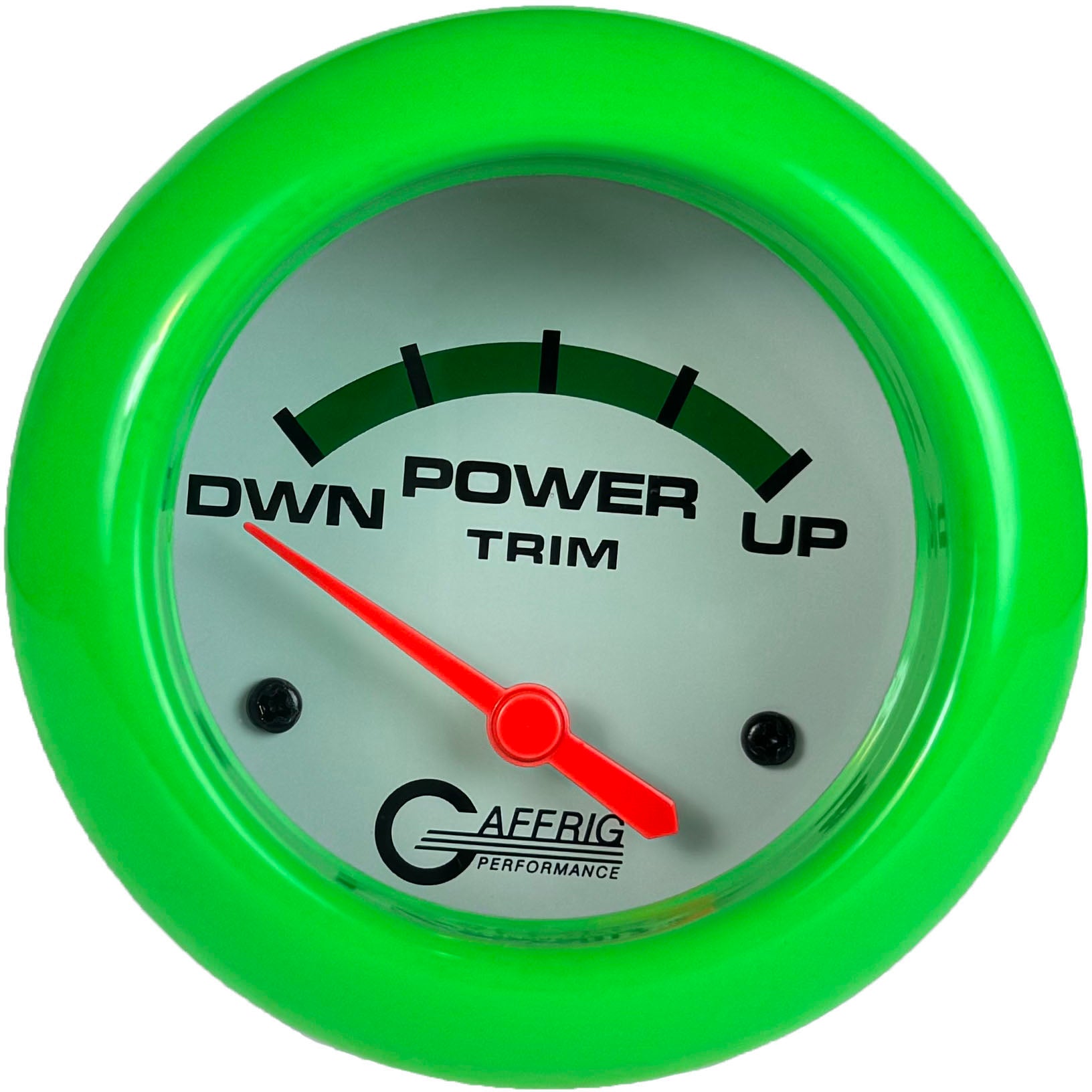 GAFFRIG PART #13004 2 5/8 INCH ELECTRIC TRIM METER GAUGE MERCURY WHITE LIME GREEN