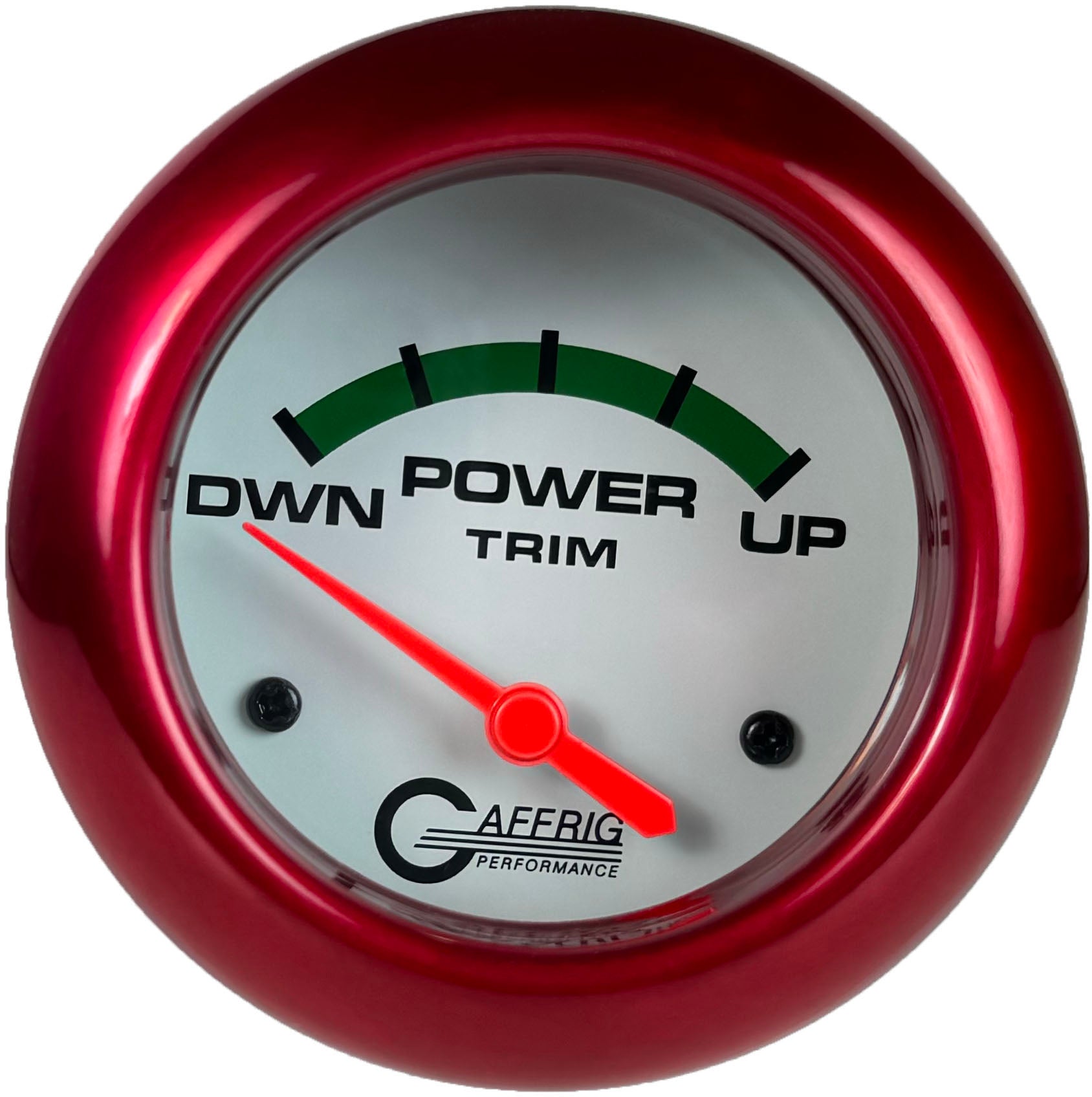 GAFFRIG PART #13004 2 5/8 INCH ELECTRIC TRIM METER GAUGE MERCURY WHITE RED