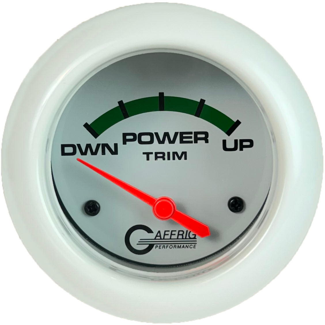 GAFFRIG PART #13004 2 5/8 INCH ELECTRIC TRIM METER GAUGE MERCURY WHITE WHITE