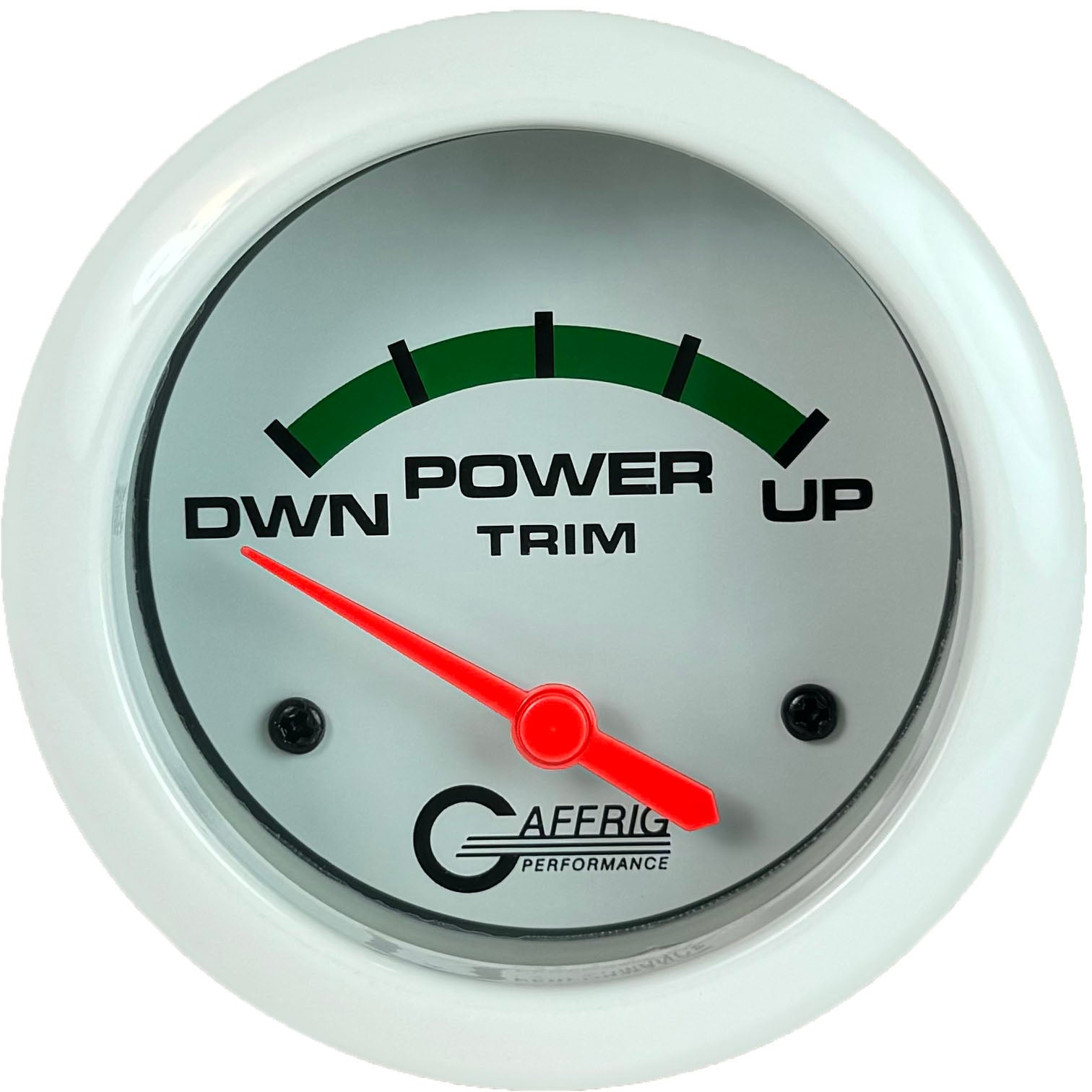 GAFFRIG PART #13004 2 5/8 INCH ELECTRIC TRIM METER GAUGE MERCURY WHITE NO FAT RIM (STANDARD)