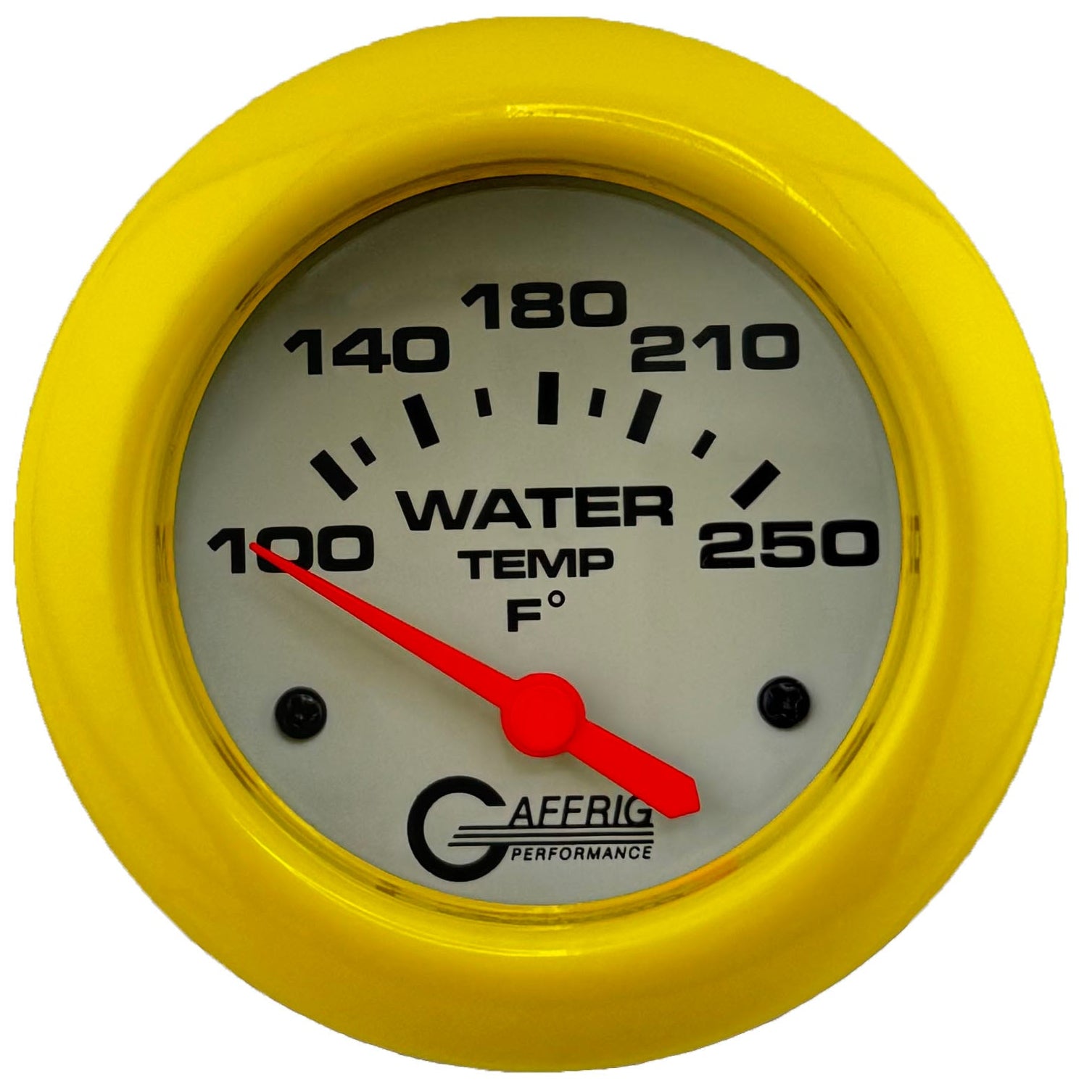 GAFFRIG PART #13006 2 5/8 INCH ELECTRIC WATER TEMPERATURE MARINE BOAT GAUGE 100-250 F - W/SENDER & BUSHING KIT WHITE