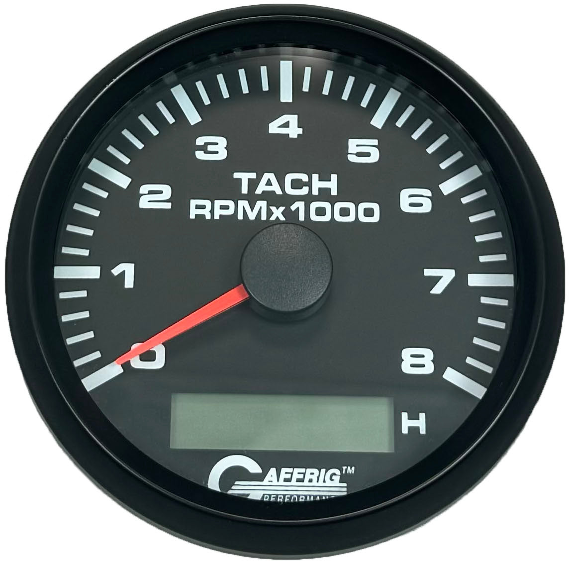 GAFFRIG PART #184260 3 3/8 INCH ELECTRIC TACH/HOUR METER GUAGE 0-8000 RPM BLACK BLACK / STEP RIM