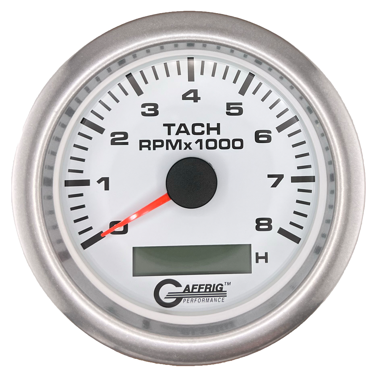 #184760 3 3/8 INCH ELECTRIC TACH/HOUR METER 0-8000 RPM WHITE Platinum / Step
