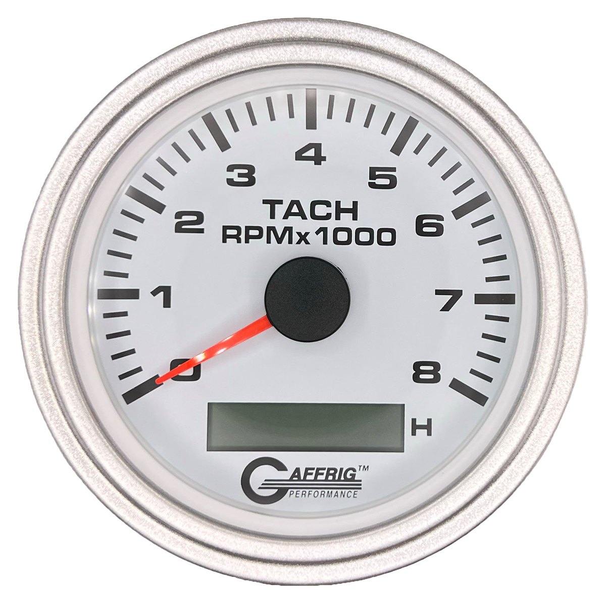 #184760 3 3/8 INCH ELECTRIC TACH/HOUR METER 0-8000 RPM WHITE Platinum / Step