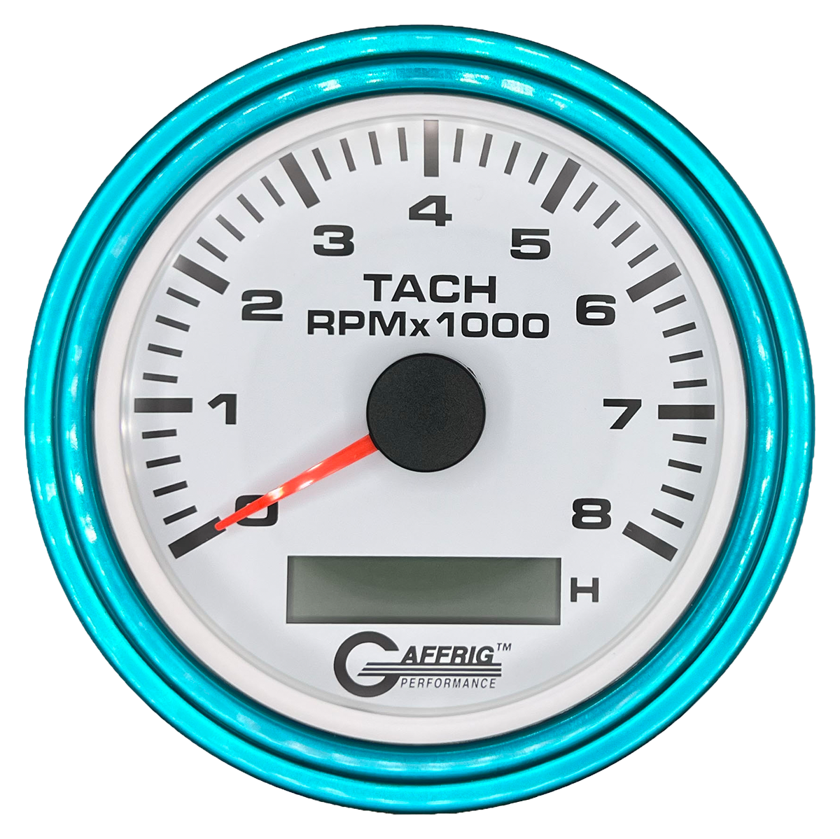 #184760 3 3/8 INCH ELECTRIC TACH/HOUR METER 0-8000 RPM WHITE Teal / Step