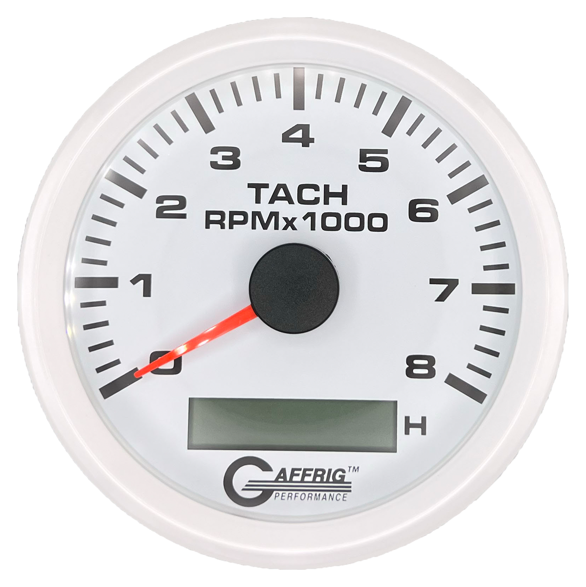 #184760 3 3/8 INCH ELECTRIC TACH/HOUR METER 0-8000 RPM WHITE White / Step