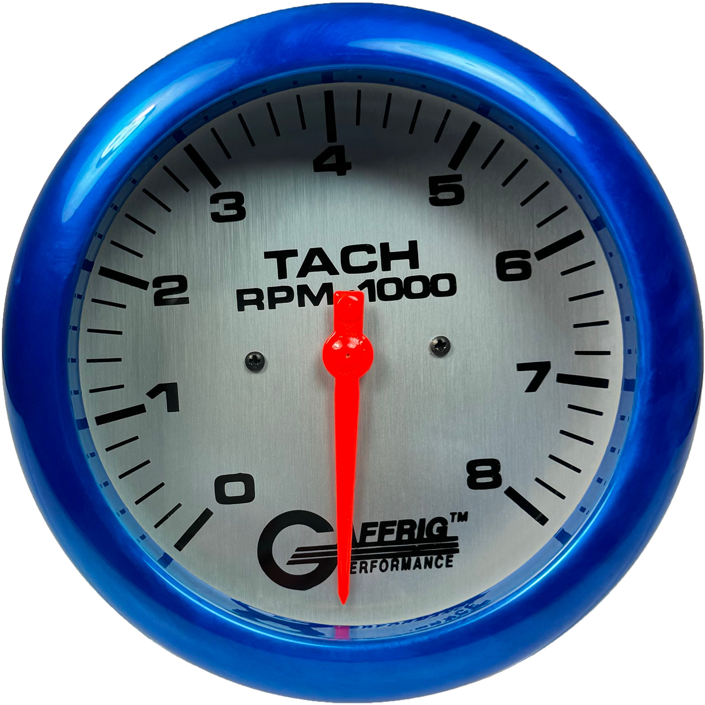 GAFFRIG PART #1910018 4 5/8 INCH ELECTRIC TACHOMETER GAUGE 0-8000 RPM PLATINUM BLUE