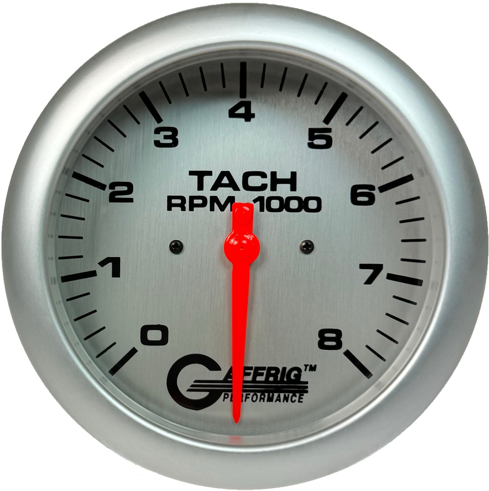 GAFFRIG PART #1910018 4 5/8 INCH ELECTRIC TACHOMETER GAUGE 0-8000 RPM PLATINUM PLATINUM