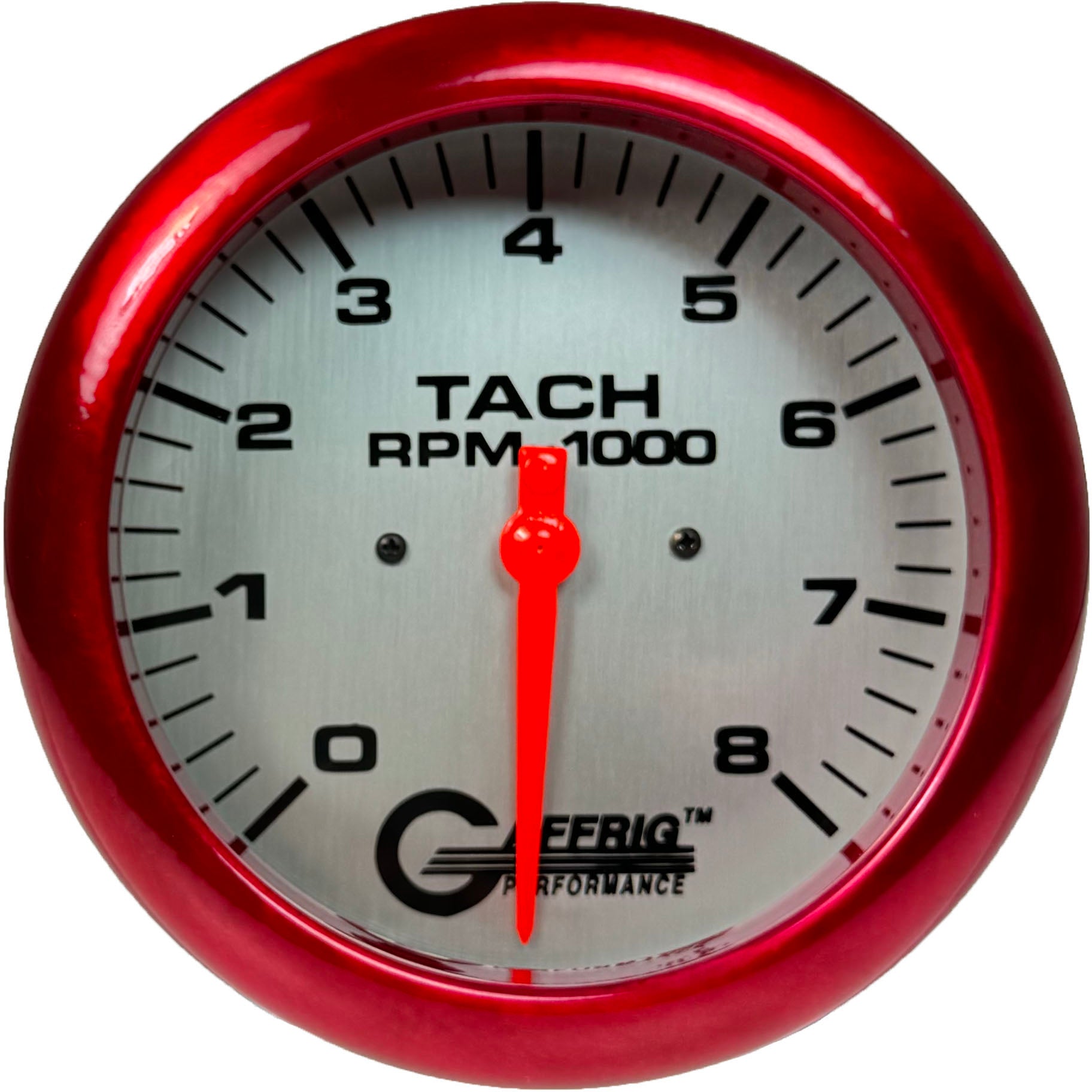 GAFFRIG PART #1910018 4 5/8 INCH ELECTRIC TACHOMETER GAUGE 0-8000 RPM PLATINUM RED