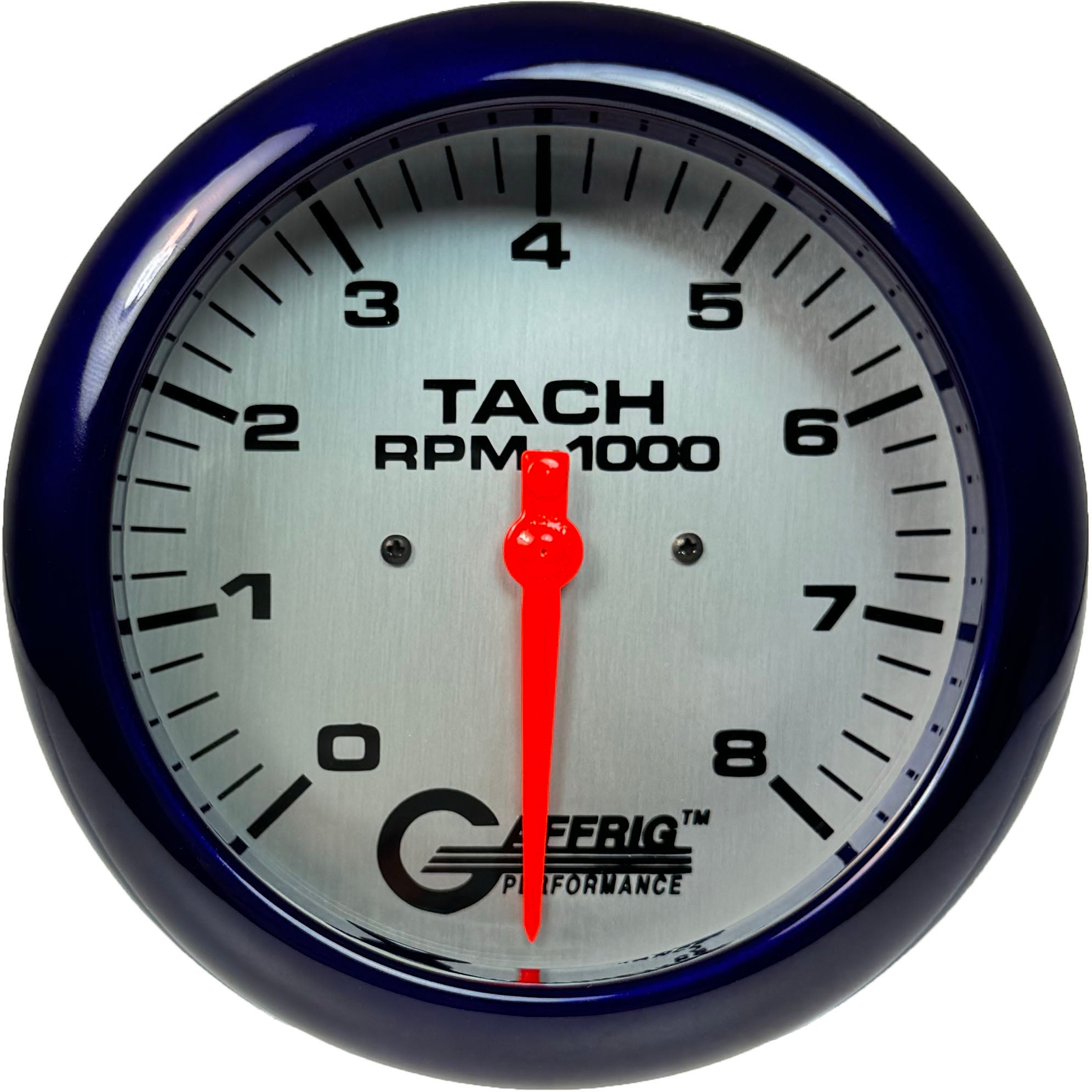 GAFFRIG PART #1910018 4 5/8 INCH ELECTRIC TACHOMETER GAUGE 0-8000 RPM PLATINUM PURPLE
