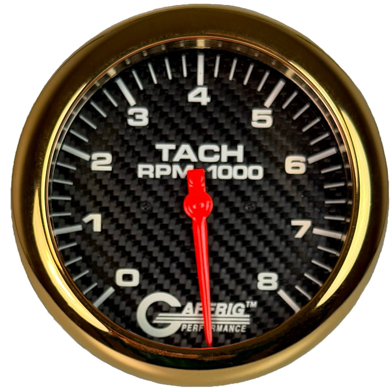 GAFFRIG PART #1910020 4 5/8 INCH ELECTRIC TACHOMETER MARINE BOAT GAUGE 0-8000 RPM CARBON FIBER