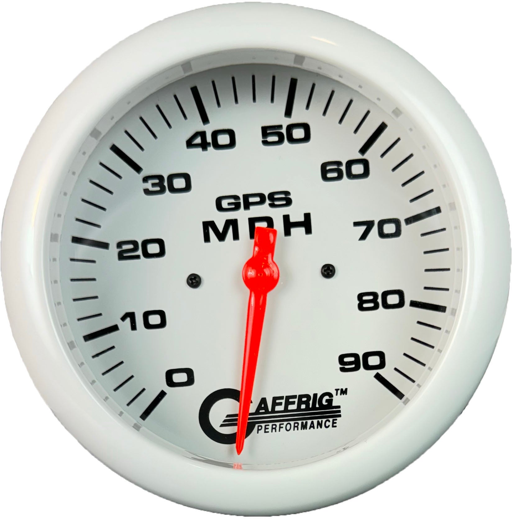 GAFFRIG PART #194541 4 5/8 INCH GPS ANALOG 90 MPH SPEEDOMETER GAUGE HEAD ONLY WHITE WHITE