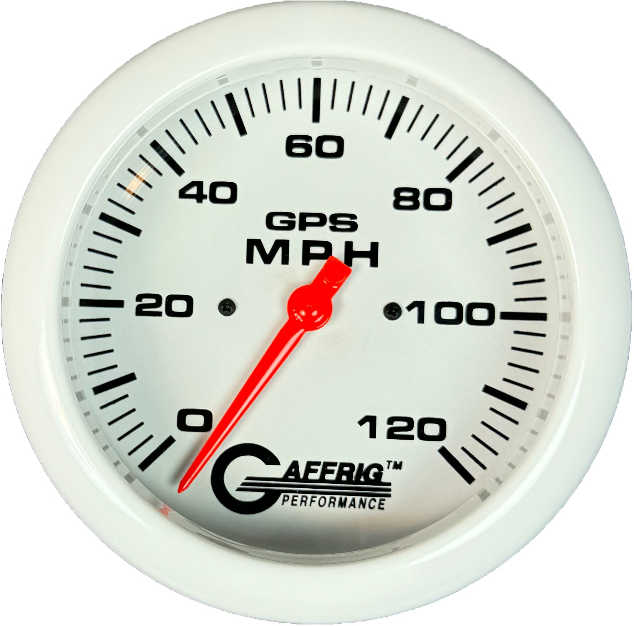 GAFFRIG PART #194543 4 5/8 INCH GPS ANALOG 120 MPH SPEEDOMETER GAUGE HEAD ONLY WHITE WHITE