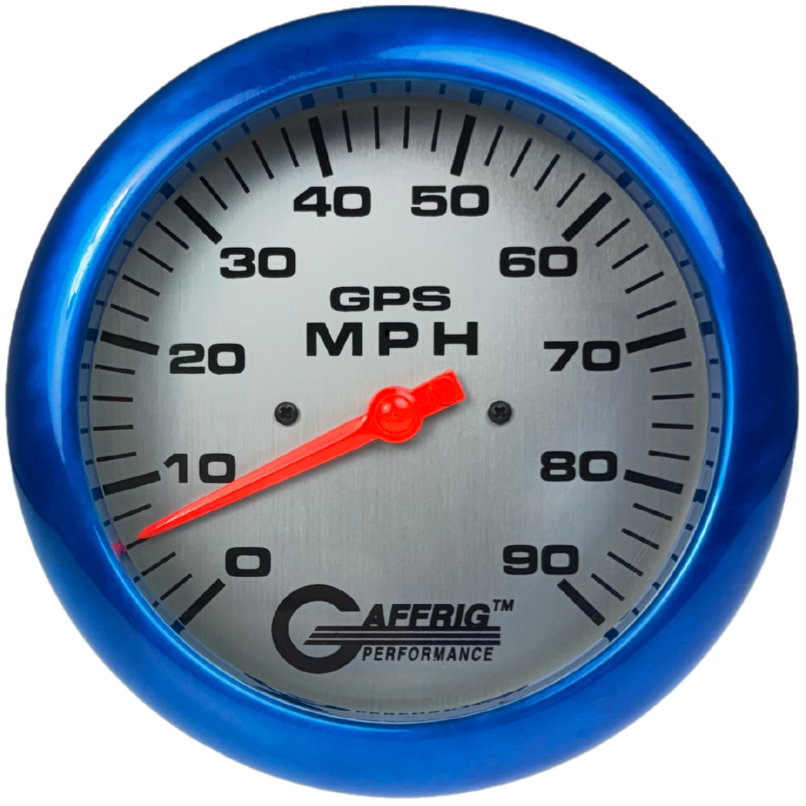 GAFFRIG PART #194547 4 5/8 INCH GPS ANALOG 90 MPH SPEEDOMETER GAUGE HEAD ONLY PLATINUM BLUE