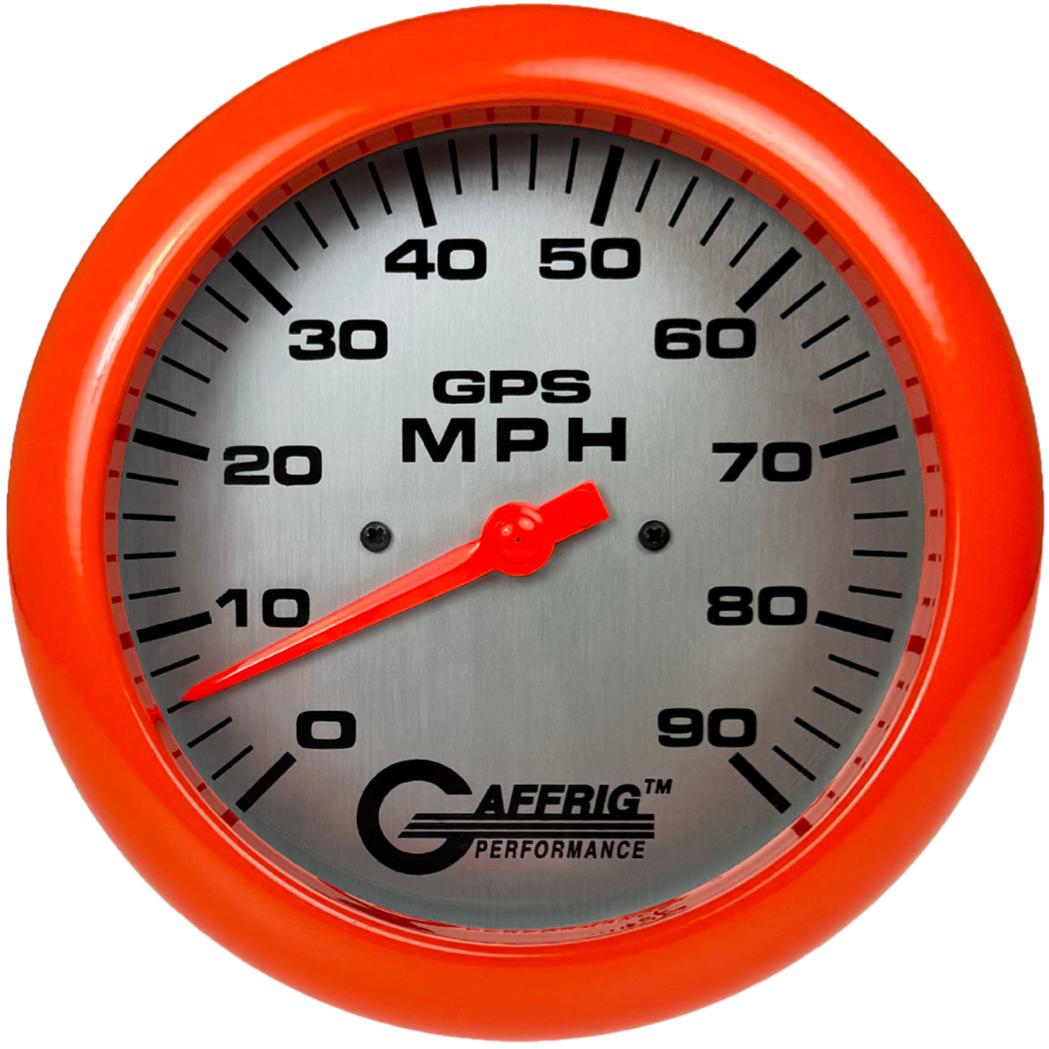 GAFFRIG PART #194547 4 5/8 INCH GPS ANALOG 90 MPH SPEEDOMETER GAUGE HEAD ONLY PLATINUM ORANGE