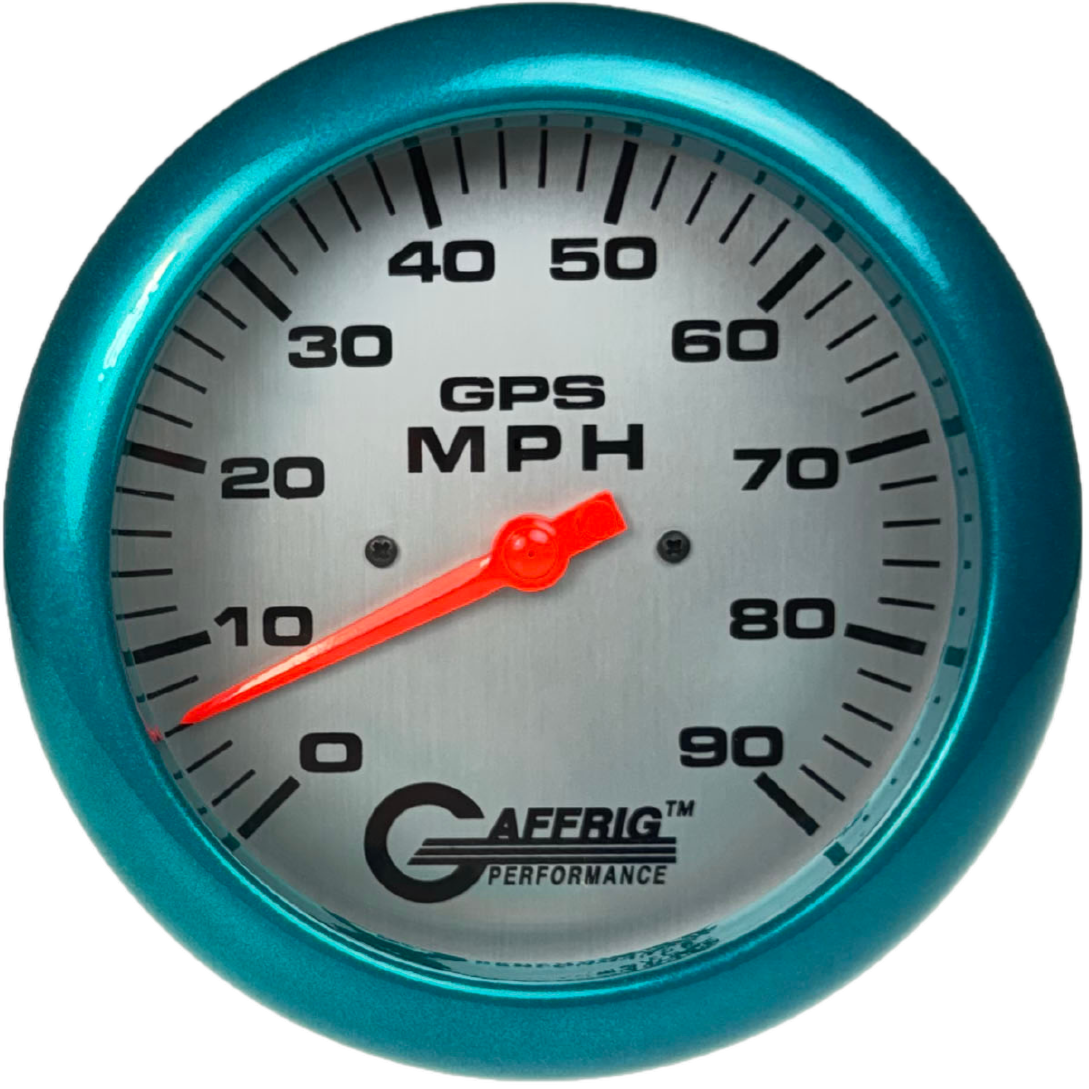 GAFFRIG PART #194547 4 5/8 INCH GPS ANALOG 90 MPH SPEEDOMETER GAUGE HEAD ONLY PLATINUM TEAL