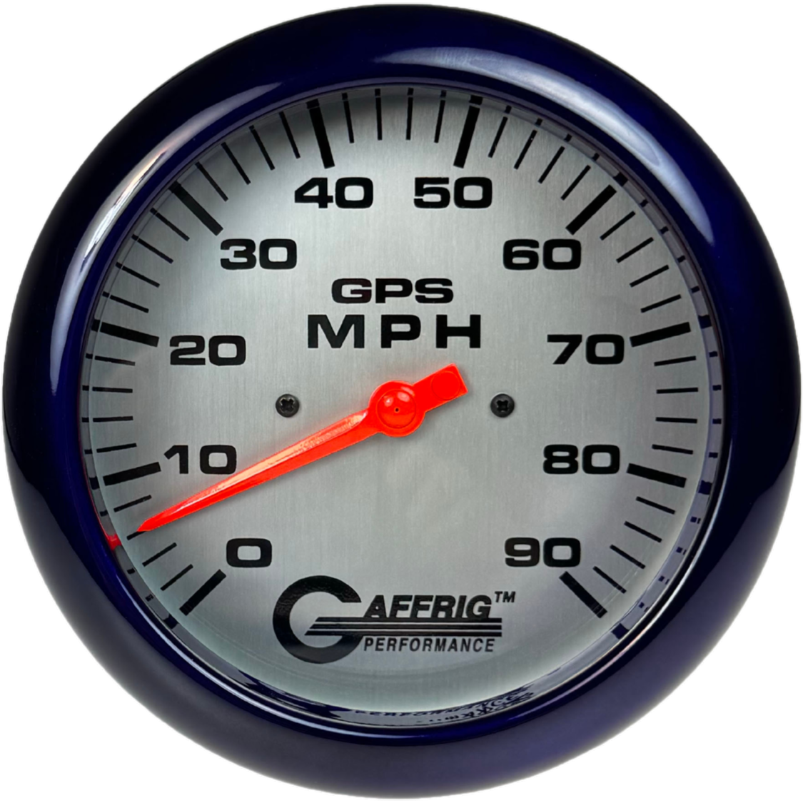 GAFFRIG PART #194547 4 5/8 INCH GPS ANALOG 90 MPH SPEEDOMETER GAUGE HEAD ONLY PLATINUM PURPLE