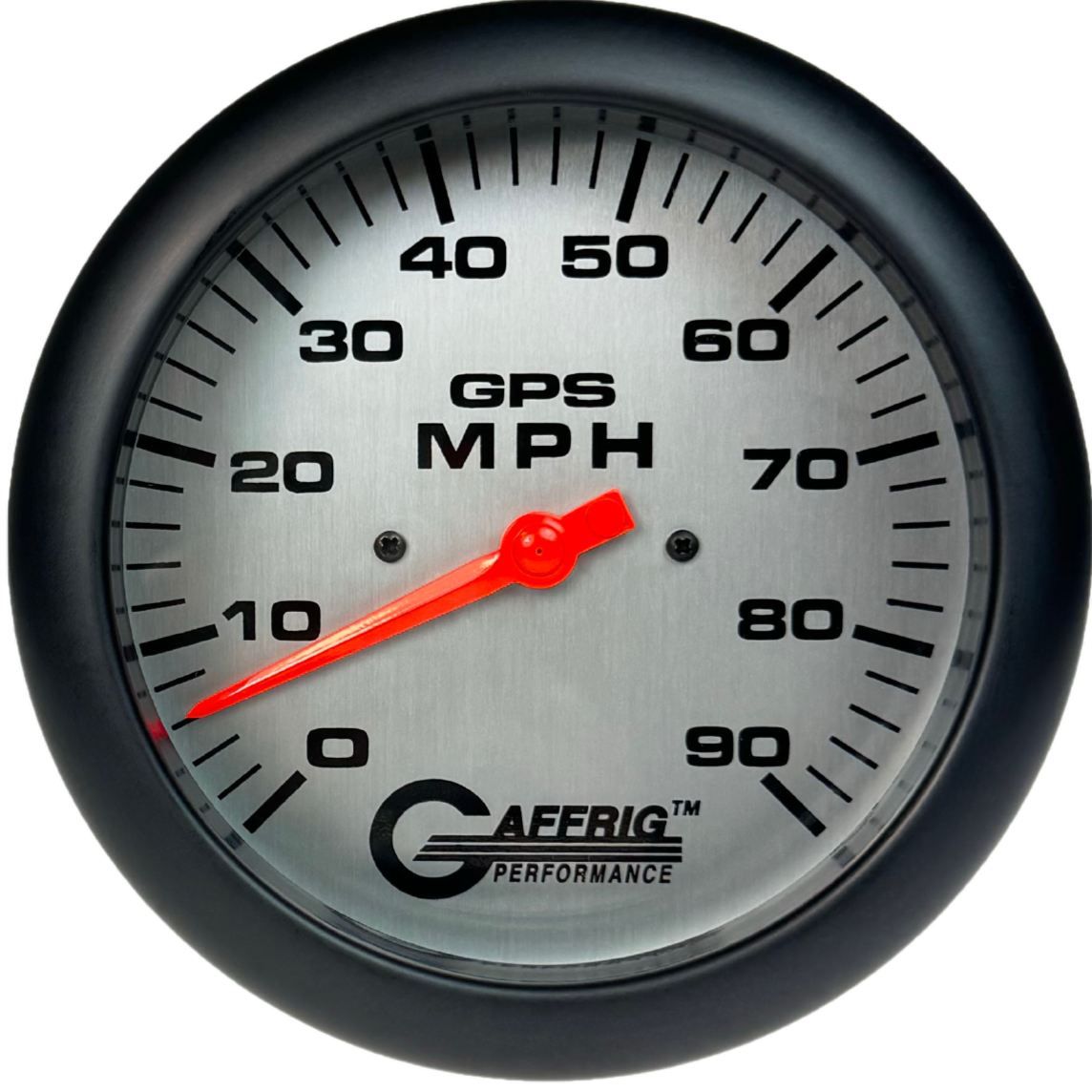 GAFFRIG PART #194547 4 5/8 INCH GPS ANALOG 90 MPH SPEEDOMETER GAUGE HEAD ONLY PLATINUM BLACK