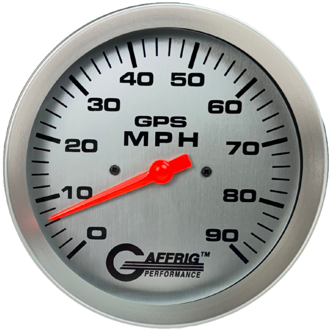 GAFFRIG PART #194547 4 5/8 INCH GPS ANALOG 90 MPH SPEEDOMETER GAUGE HEAD ONLY PLATINUM NO FAT RIM (STANDARD)