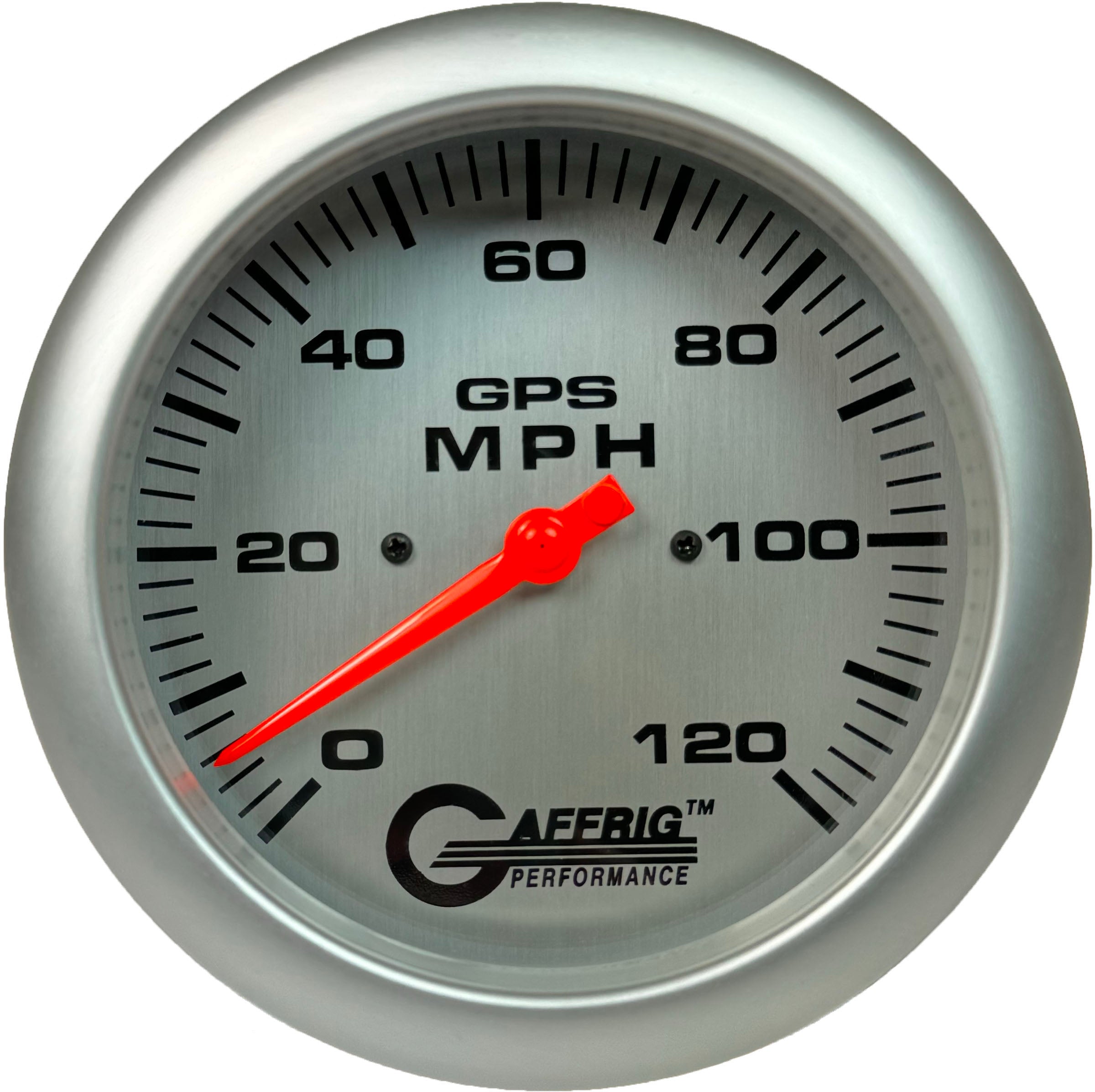 GAFFRIG PART #194549 4 5/8 INCH GPS ANALOG 120 MPH SPEEDOMETER GAUGE HEAD ONLY PLATINUM PLATINUM