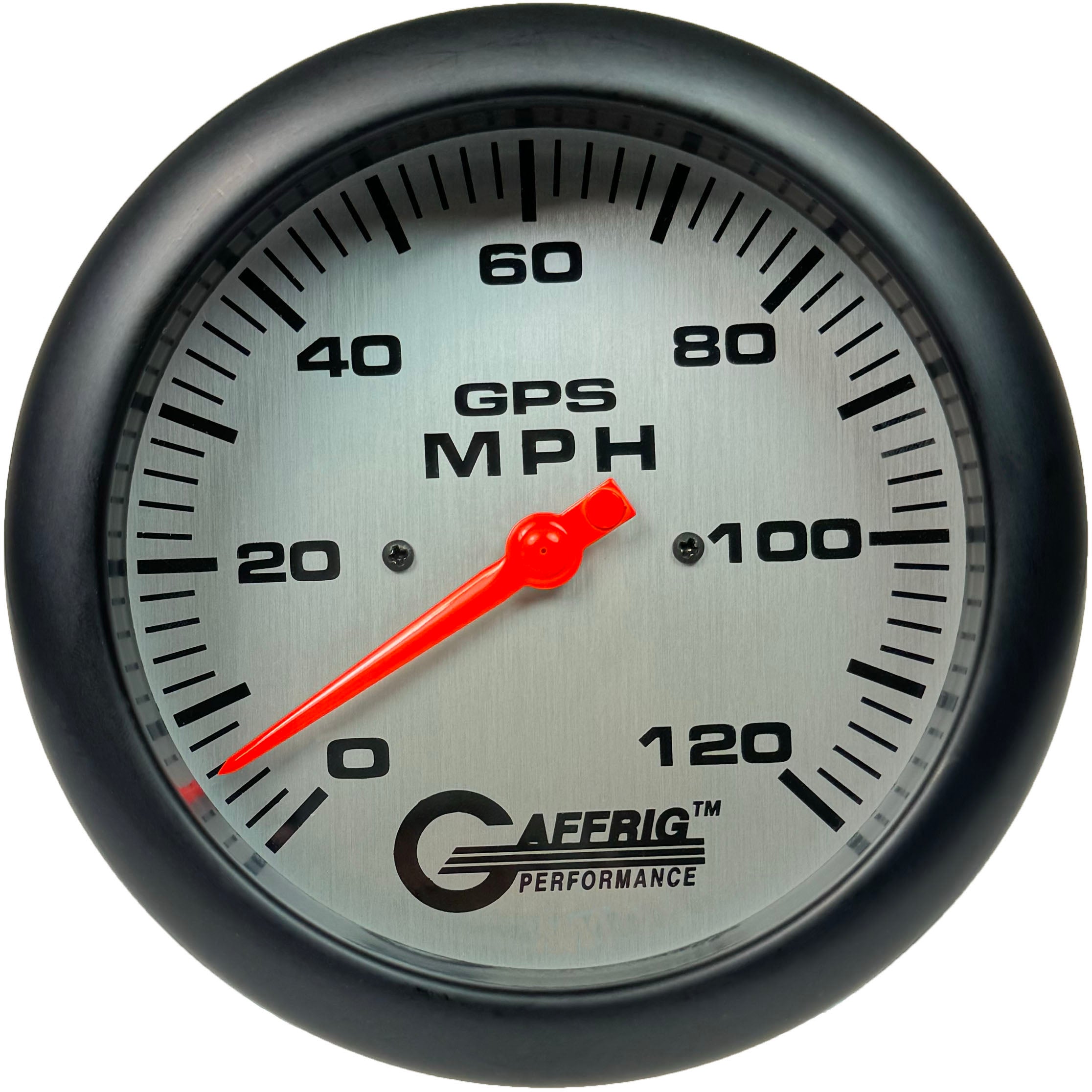 GAFFRIG PART #194549 4 5/8 INCH GPS ANALOG 120 MPH SPEEDOMETER GAUGE HEAD ONLY PLATINUM BLACK