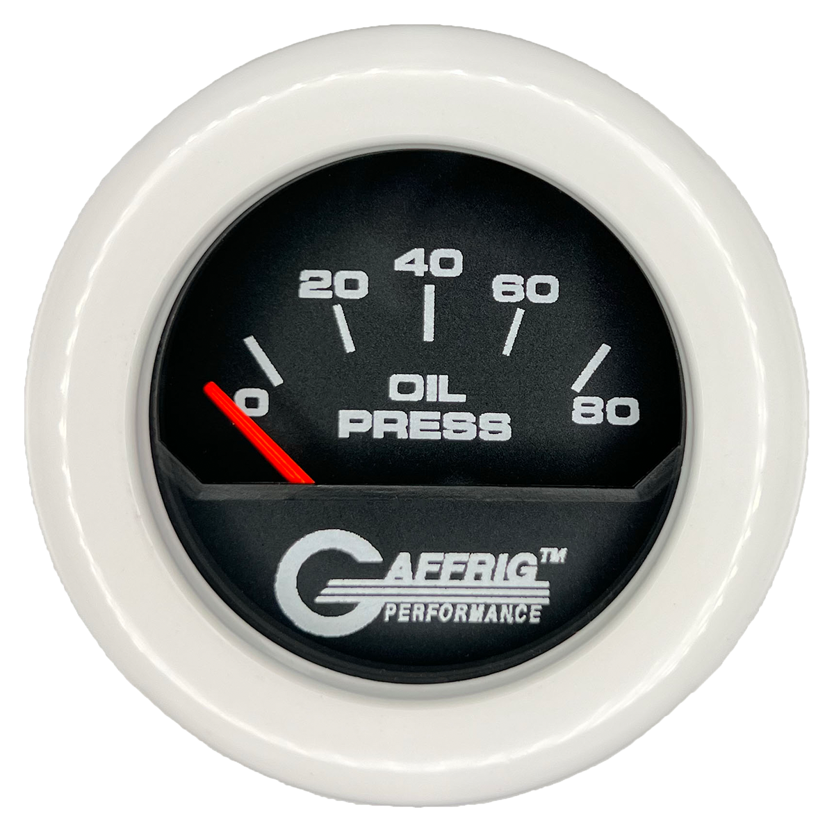 #195016 2 INCH ELECTRIC OIL PRESSURE 0-80 PSI Black White / Step