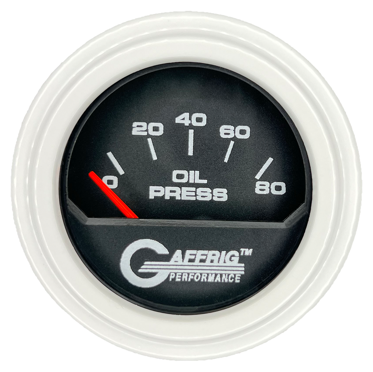 #195016 2 INCH ELECTRIC OIL PRESSURE 0-80 PSI Black White / Step