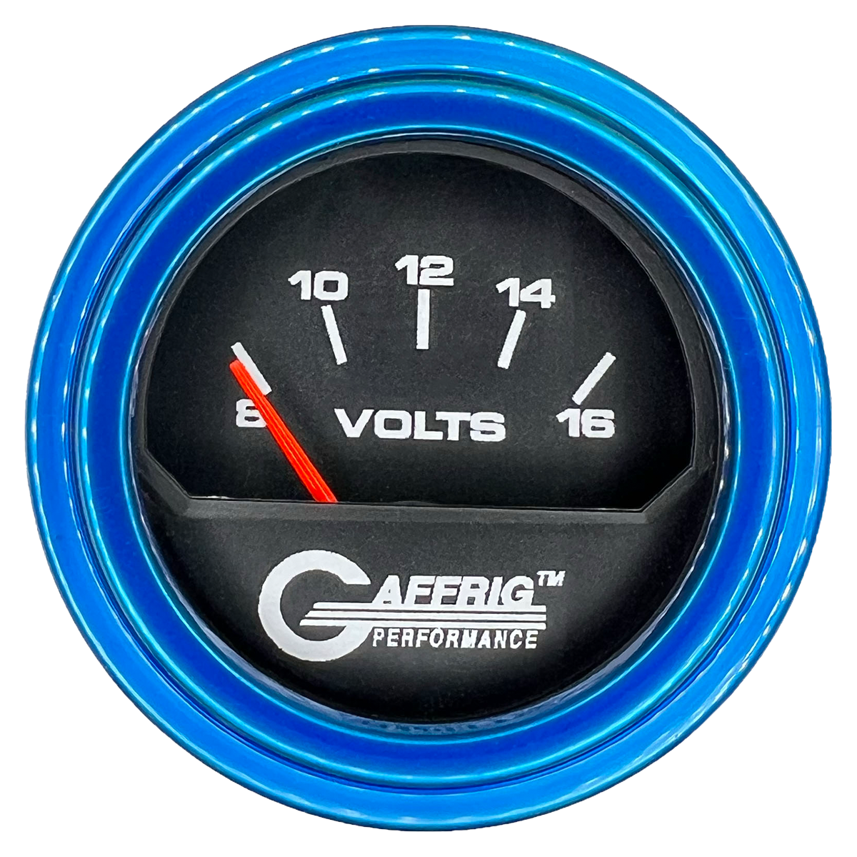 #195032 2 INCH ELECTRIC VOLTMETER 8-16 VOLT Black Blue / Step