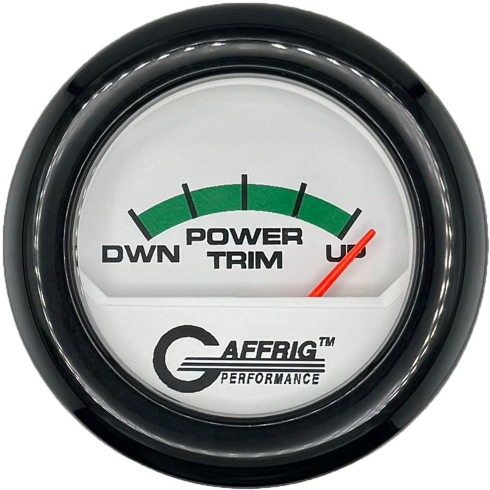 GAFFRIG PART #195526 2 INCH ELECTRIC TRIM METER MERCURY GAUGE WHITE BLACK / STEP RIM