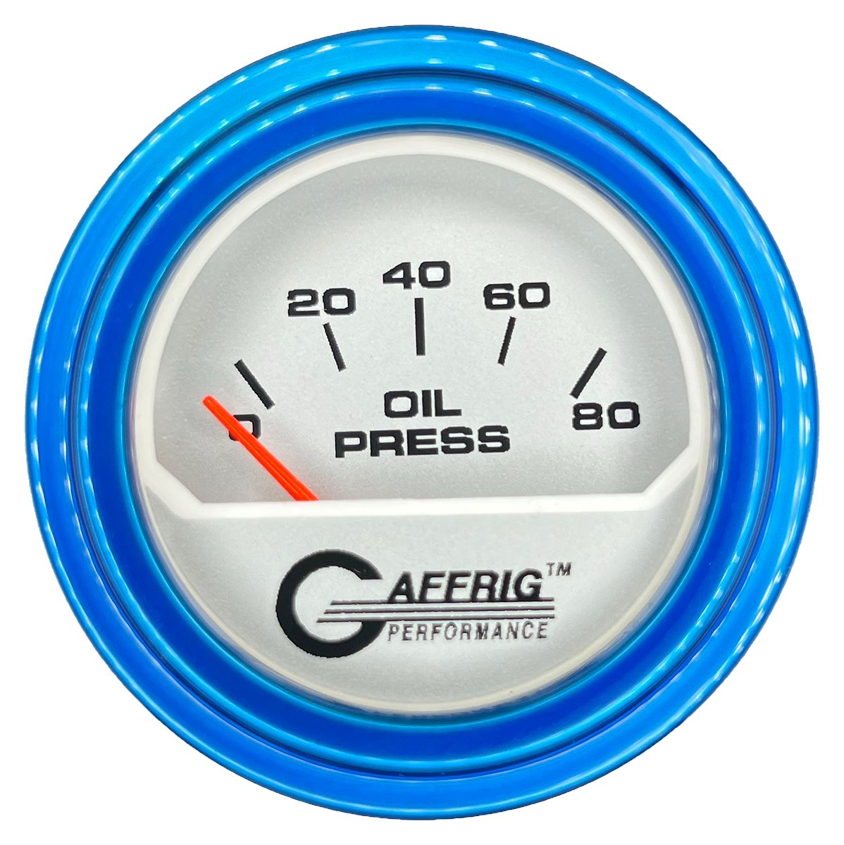 #195816 2 INCH ELECTRIC OIL PRESSURE 0-80 PSI PLATINUM Blue / Step