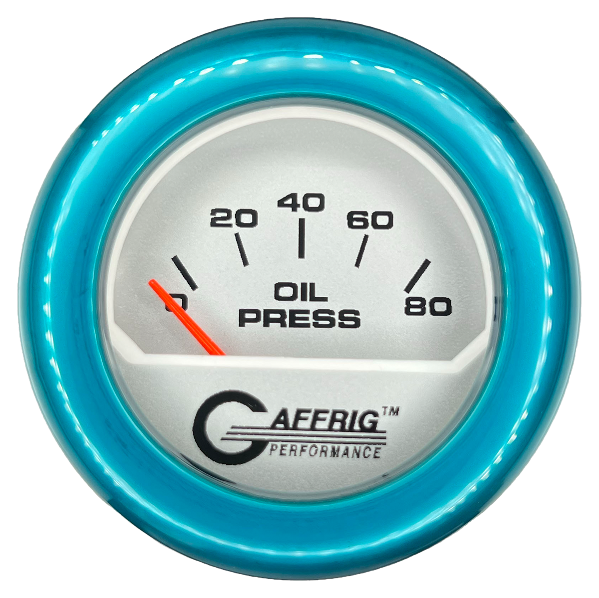 #195816 2 INCH ELECTRIC OIL PRESSURE 0-80 PSI PLATINUM Teal / Step