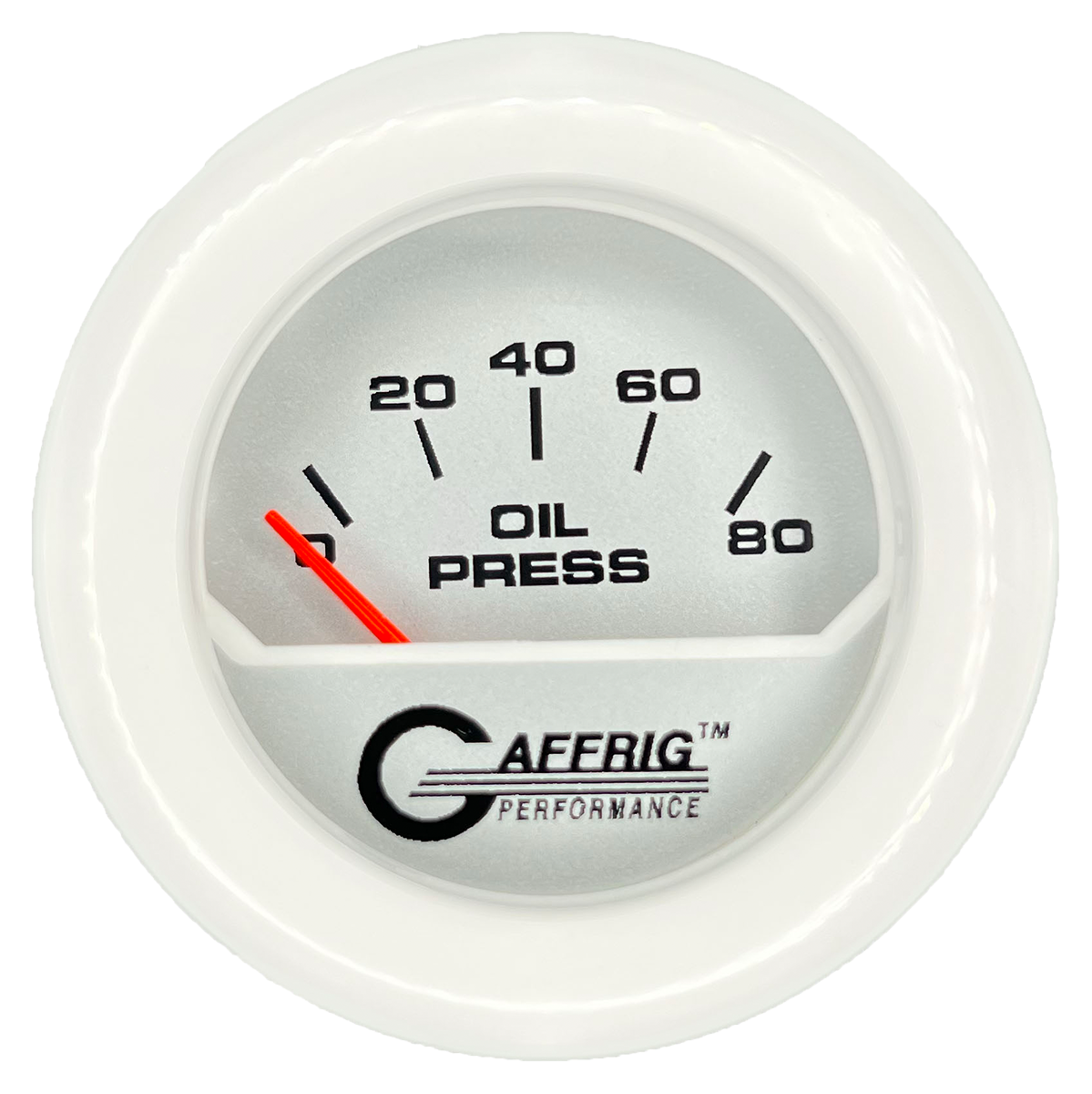 #195816 2 INCH ELECTRIC OIL PRESSURE 0-80 PSI PLATINUM White / Step