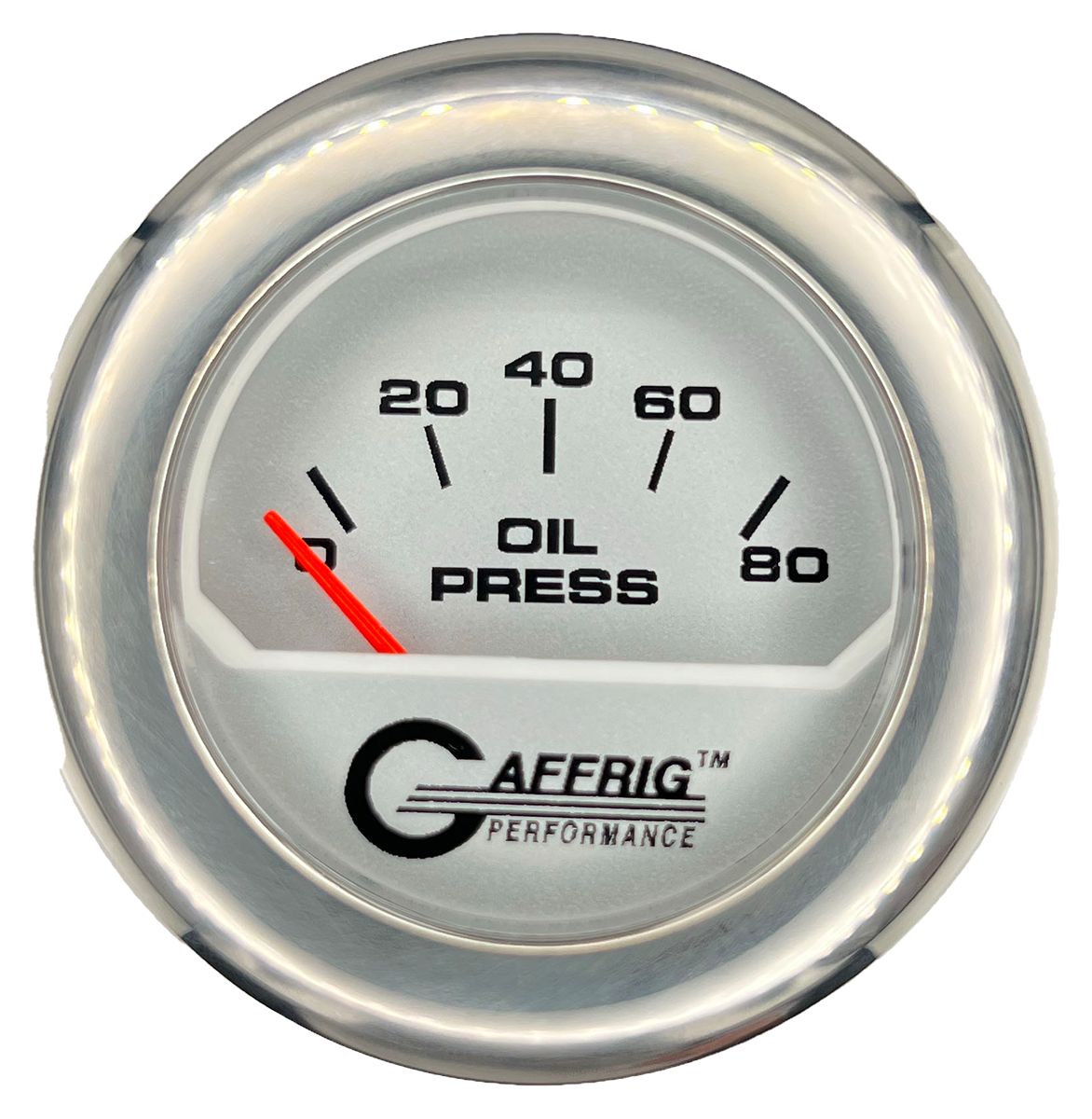 #195816 2 INCH ELECTRIC OIL PRESSURE 0-80 PSI PLATINUM Chrome / Step