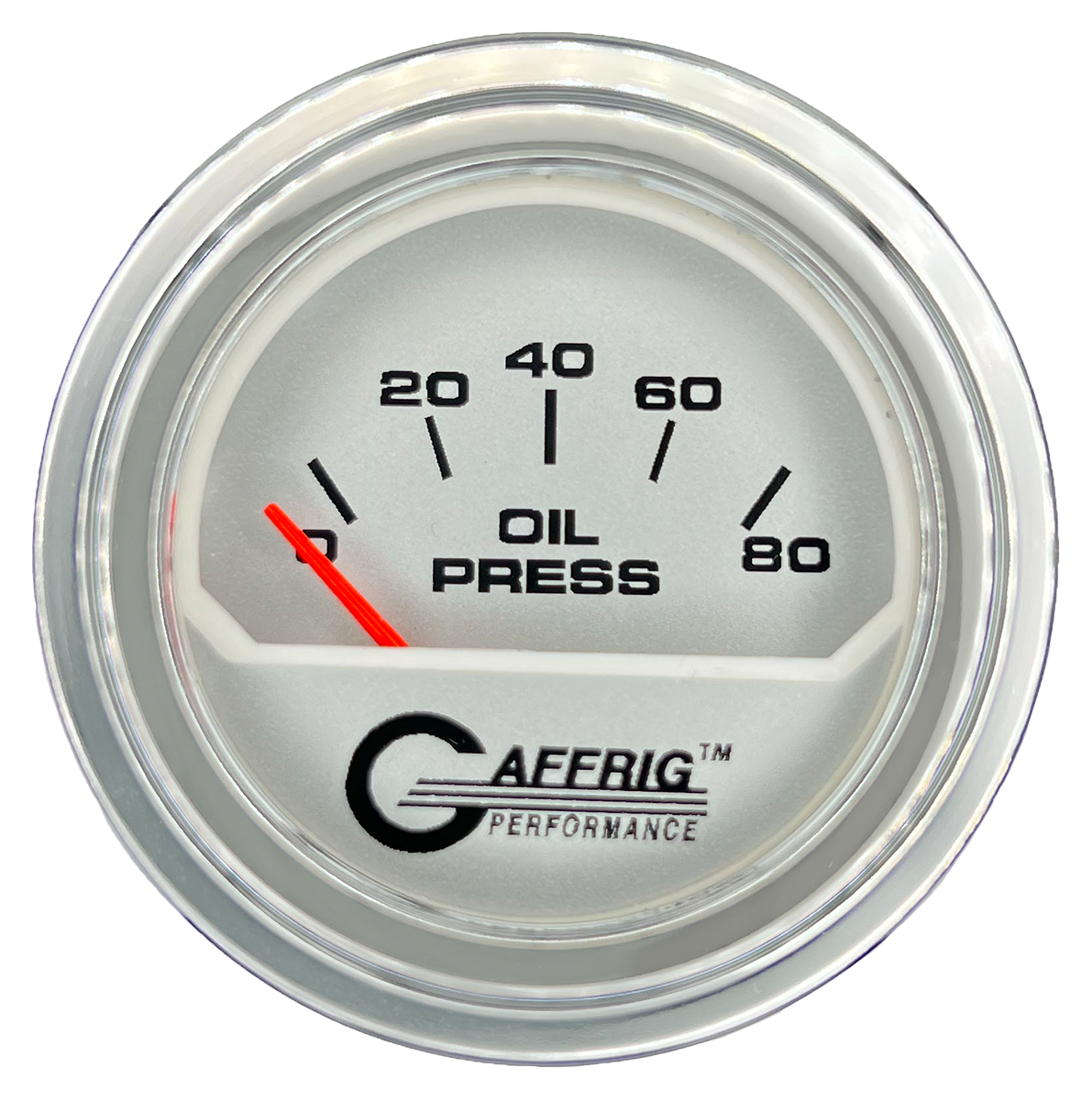 #195816 2 INCH ELECTRIC OIL PRESSURE 0-80 PSI PLATINUM Chrome / Step
