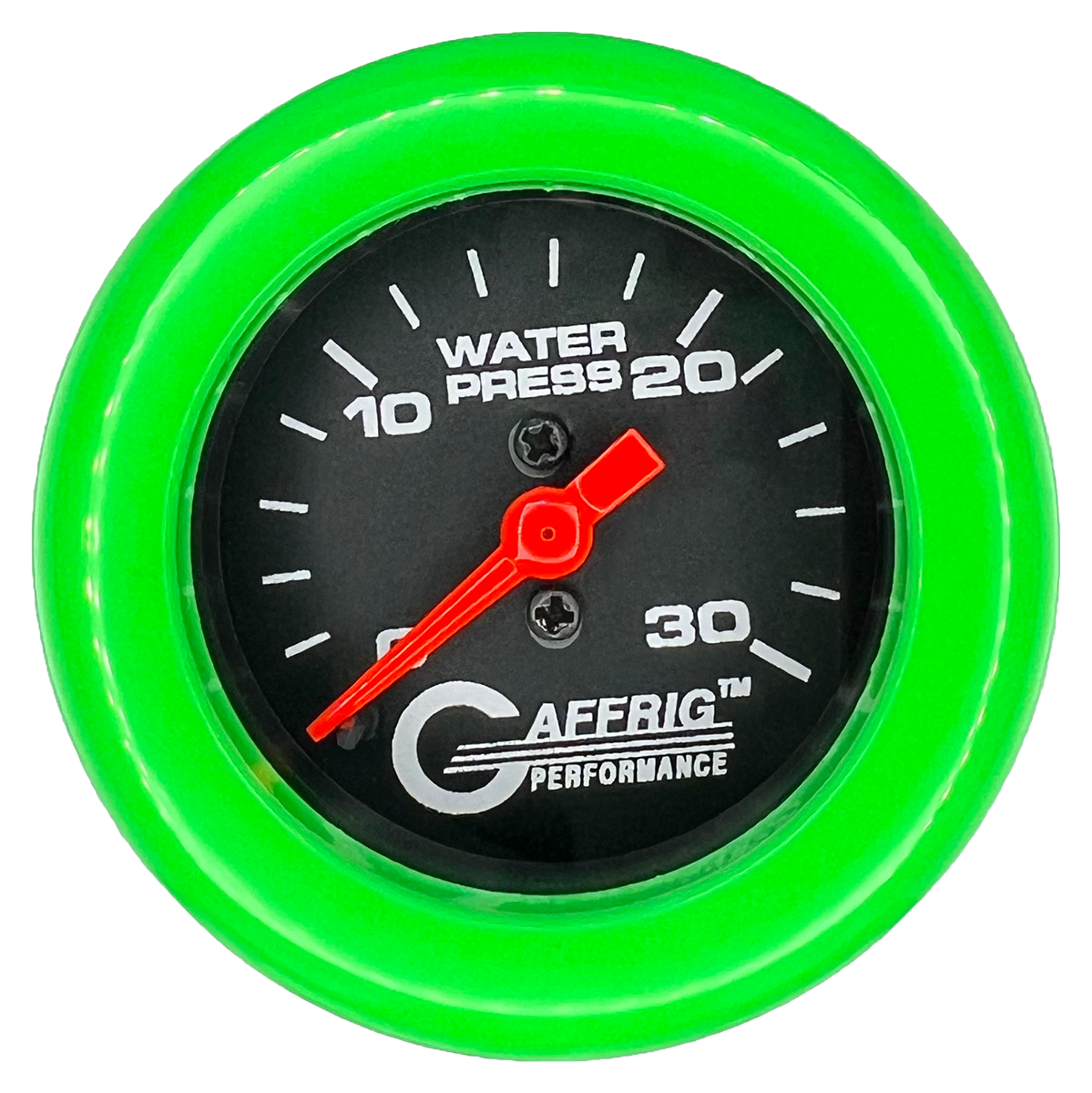 #196022 2 INCH MECHANICAL WATER PRESS. 0-30 PSI BLACK Lime Green / Step